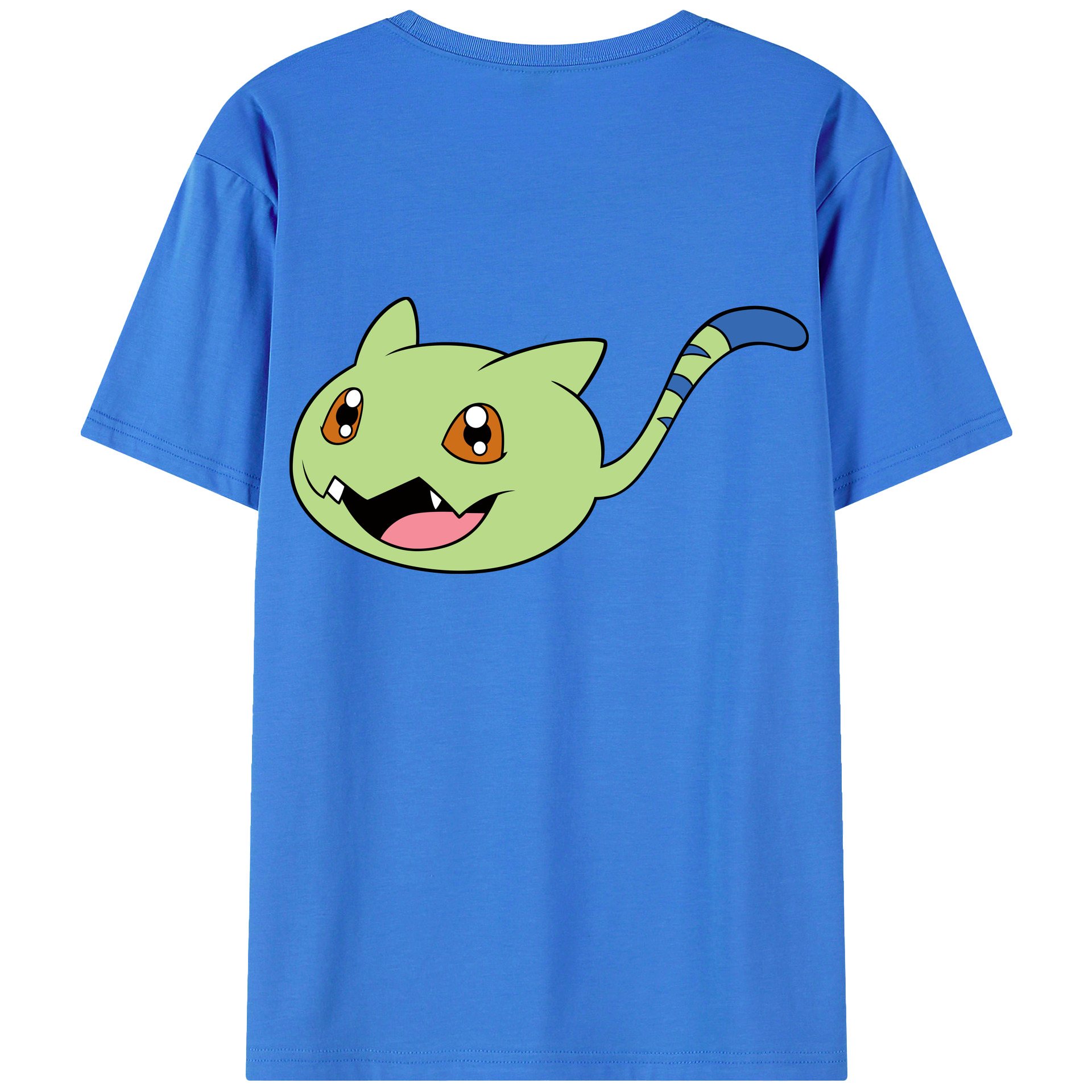 （画像用） Digimon デジタルモンスター/デジモン 綿100％ メンズ半袖Tシャツ（バックプリント） 通気性