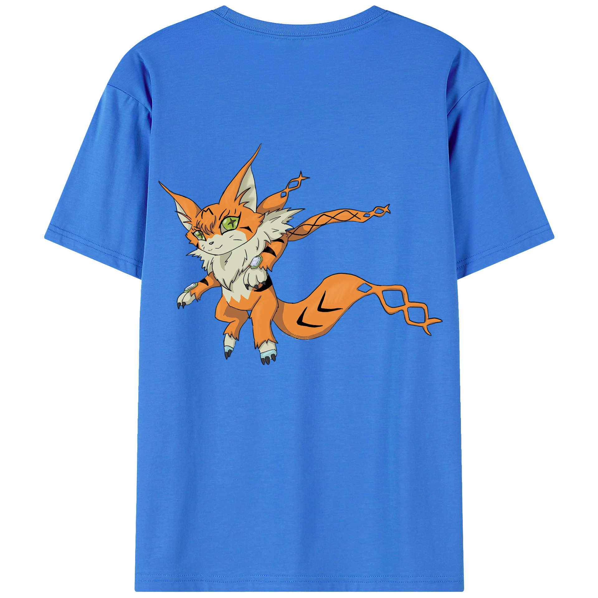 （画像用） Digimon デジタルモンスター/デジモン 綿100％ メンズ半袖Tシャツ（バックプリント） 通気性