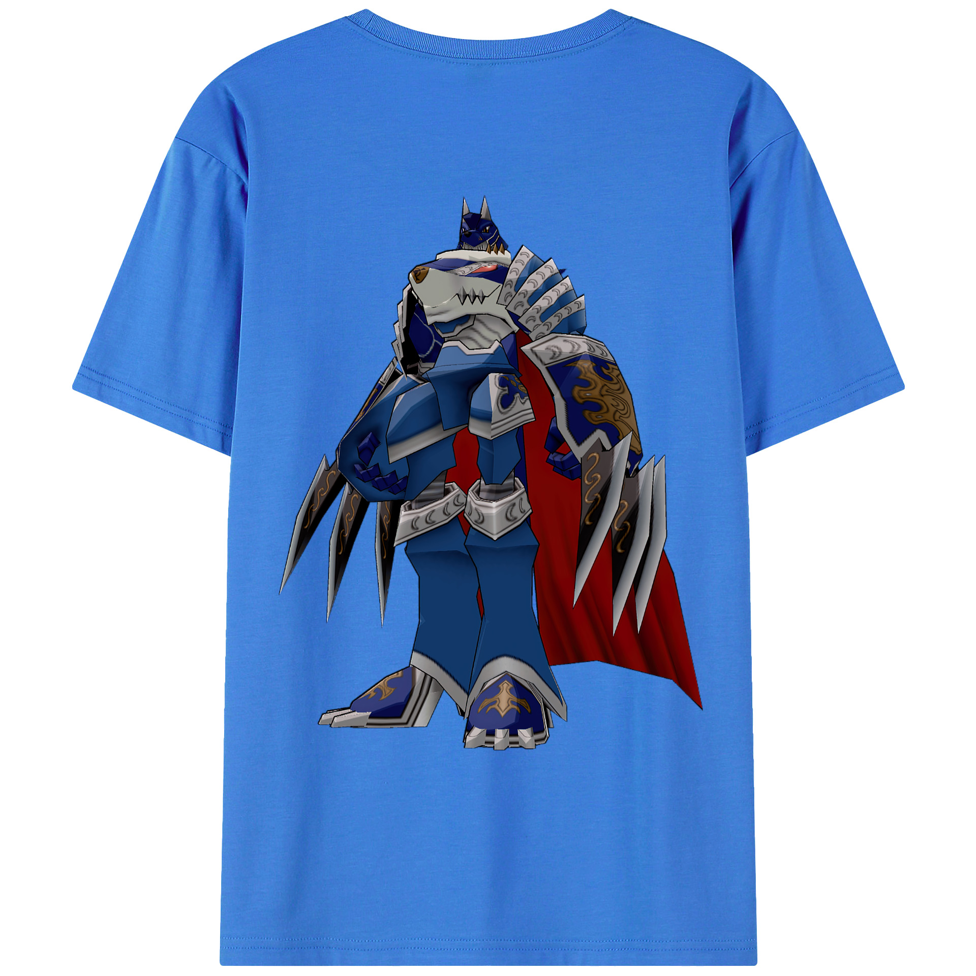 （画像用） Digimon デジタルモンスター/デジモン 綿100％ メンズ半袖Tシャツ（バックプリント） 通気性