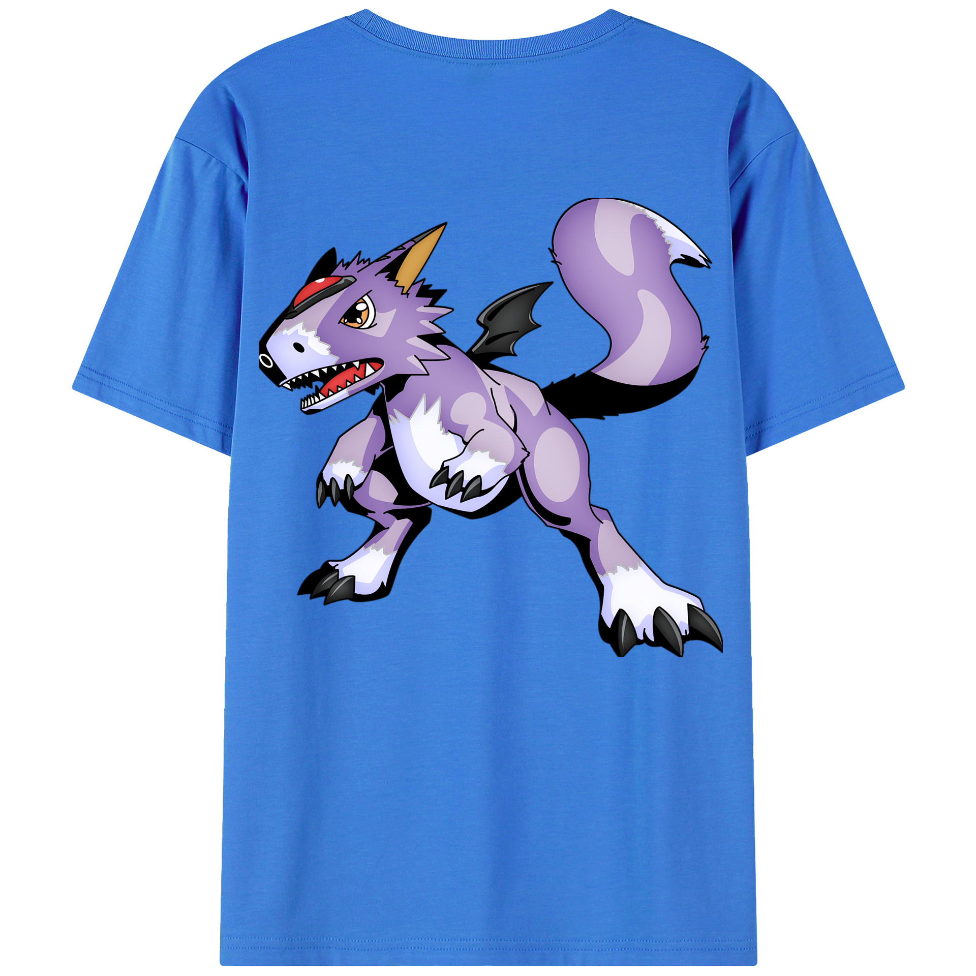 （画像用） Digimon デジタルモンスター/デジモン 綿100％ メンズ半袖Tシャツ（バックプリント） 通気性