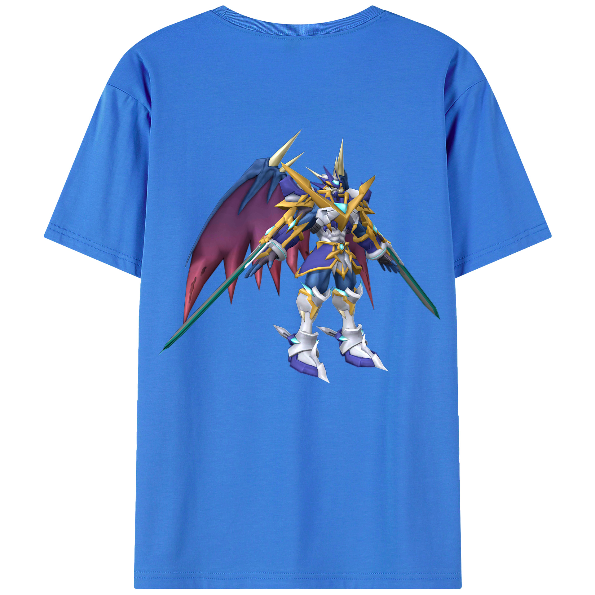 （画像用） Digimon デジタルモンスター/デジモン 綿100％ メンズ半袖Tシャツ（バックプリント） 通気性