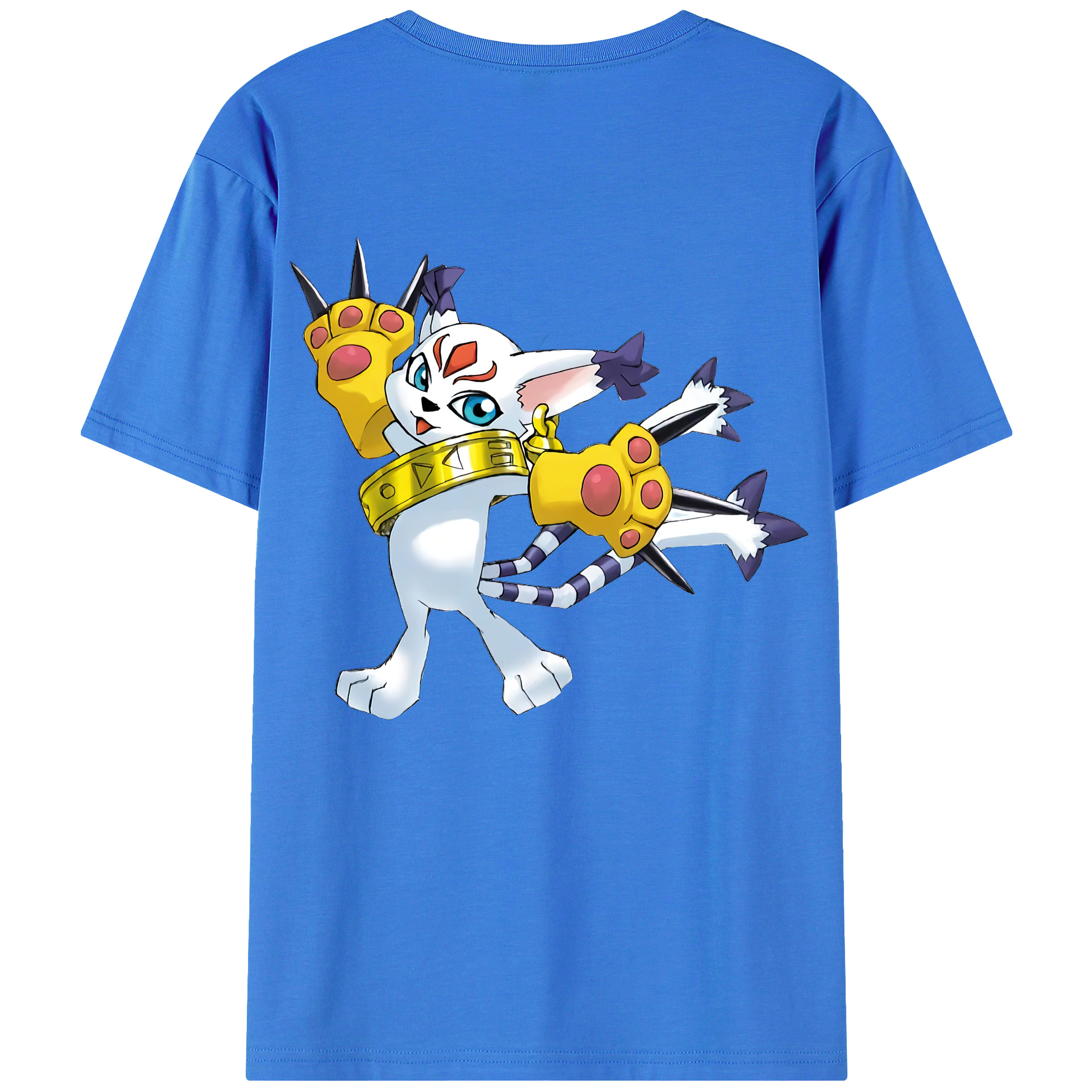 （画像用） Digimon デジタルモンスター/デジモン 綿100％ メンズ半袖Tシャツ（バックプリント） 通気性