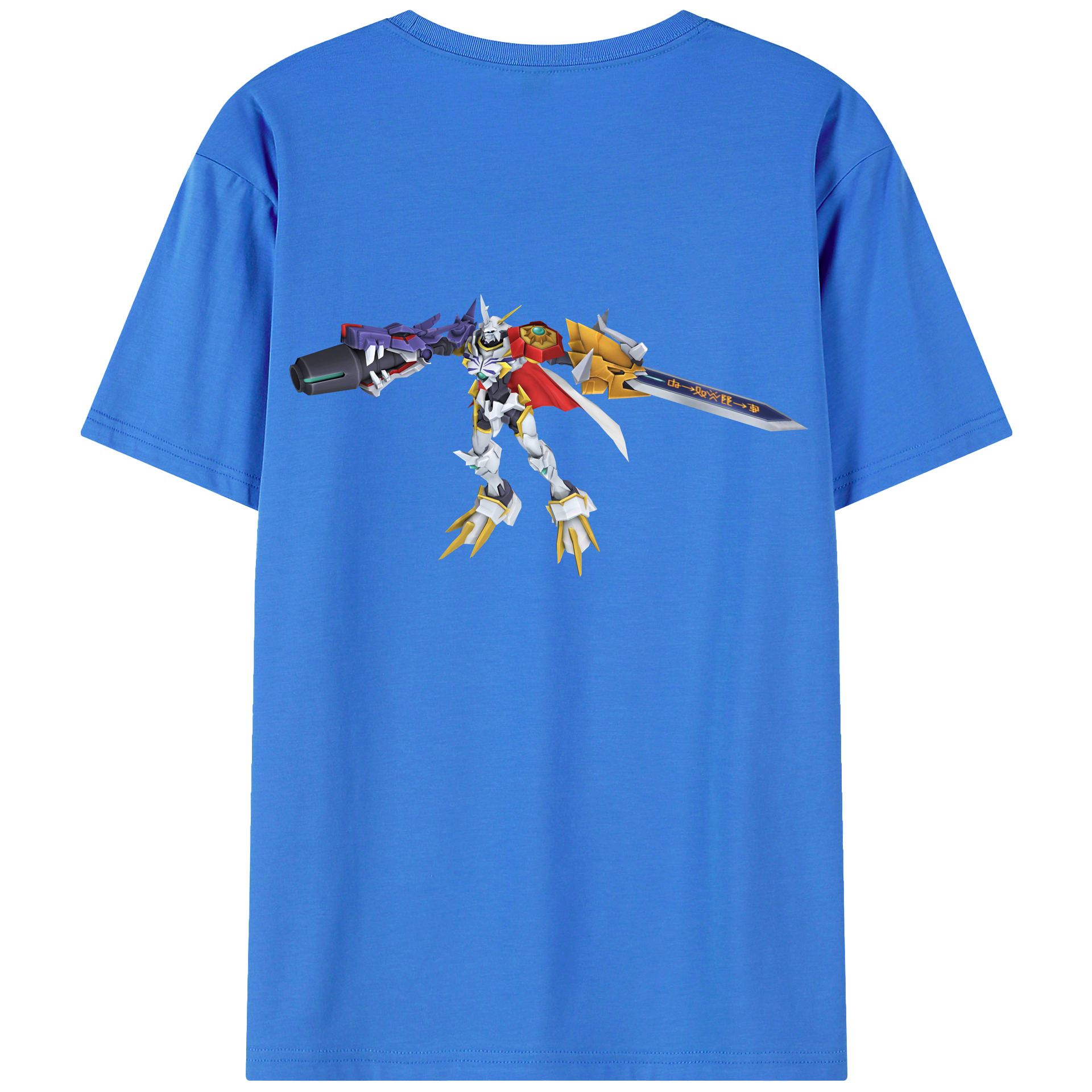 （画像用） Digimon デジタルモンスター/デジモン 綿100％ メンズ半袖Tシャツ（バックプリント） 通気性