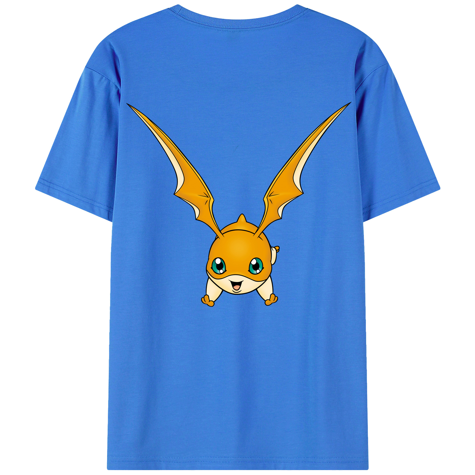 （画像用） Digimon デジタルモンスター/デジモン 綿100％ メンズ半袖Tシャツ（バックプリント） 通気性