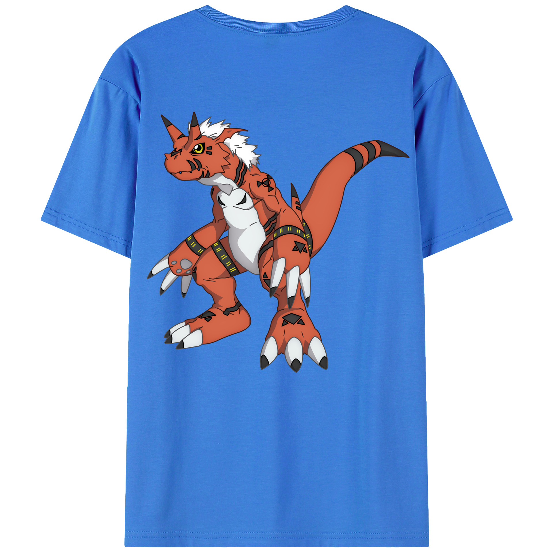 （画像用） Digimon デジタルモンスター/デジモン 綿100％ メンズ半袖Tシャツ（バックプリント） 通気性