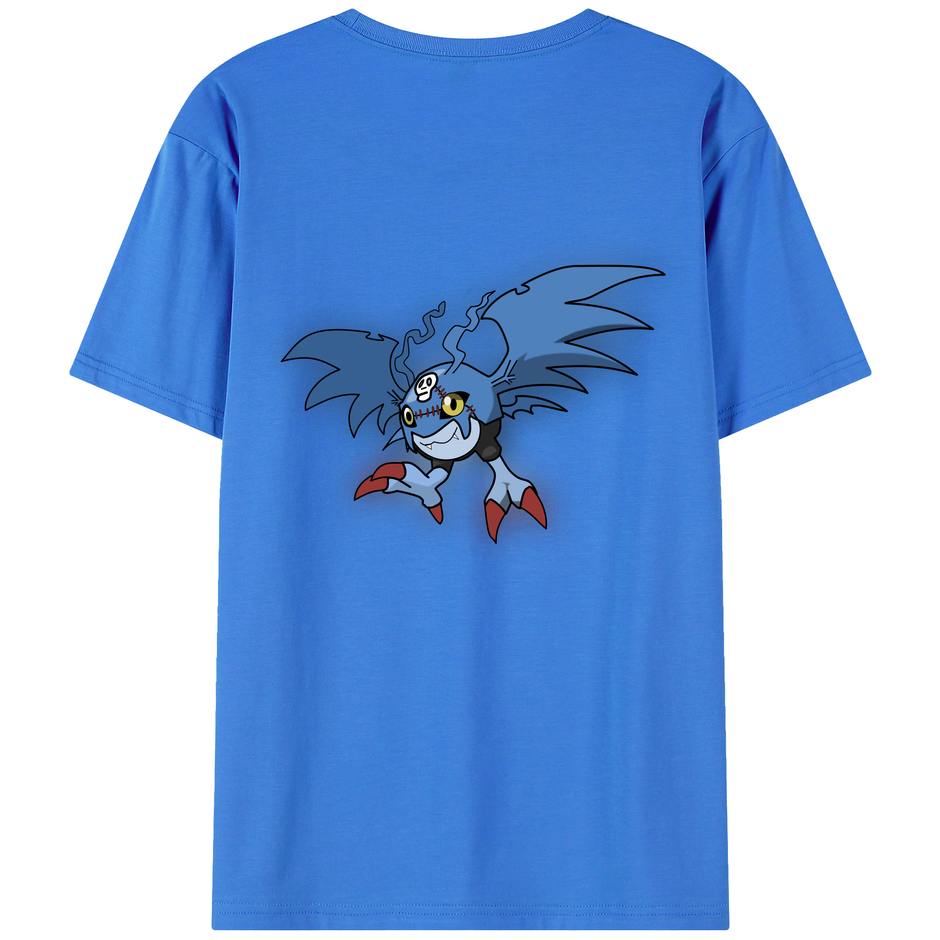 （画像用） Digimon デジタルモンスター/デジモン 綿100％ メンズ半袖Tシャツ（バックプリント） 通気性