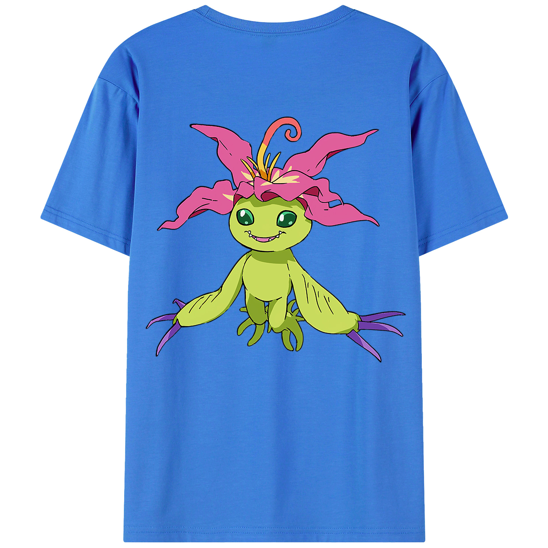 （画像用） Digimon デジタルモンスター/デジモン 綿100％ メンズ半袖Tシャツ（バックプリント） 通気性
