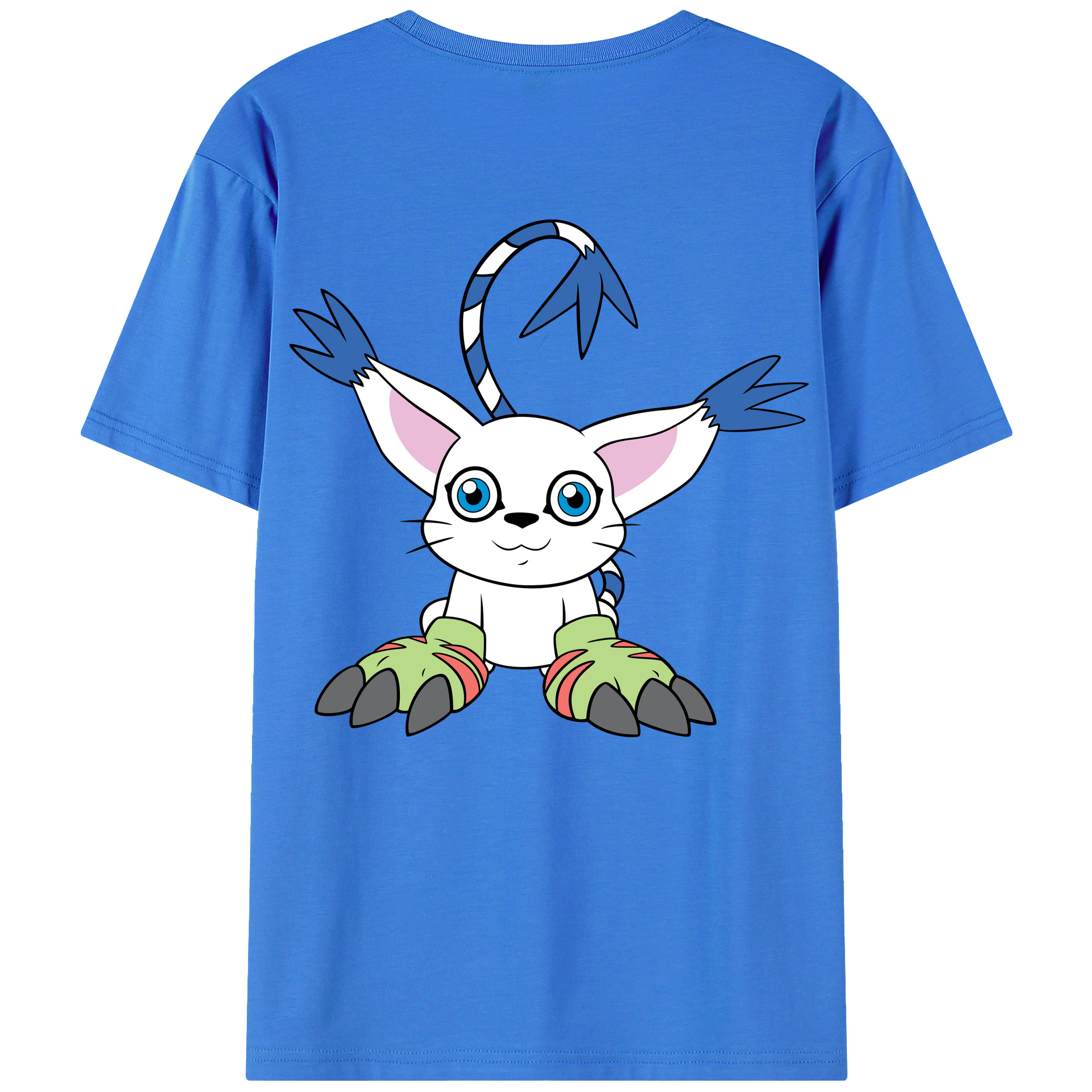 （画像用） Digimon デジタルモンスター/デジモン 綿100％ メンズ半袖Tシャツ（バックプリント） 通気性