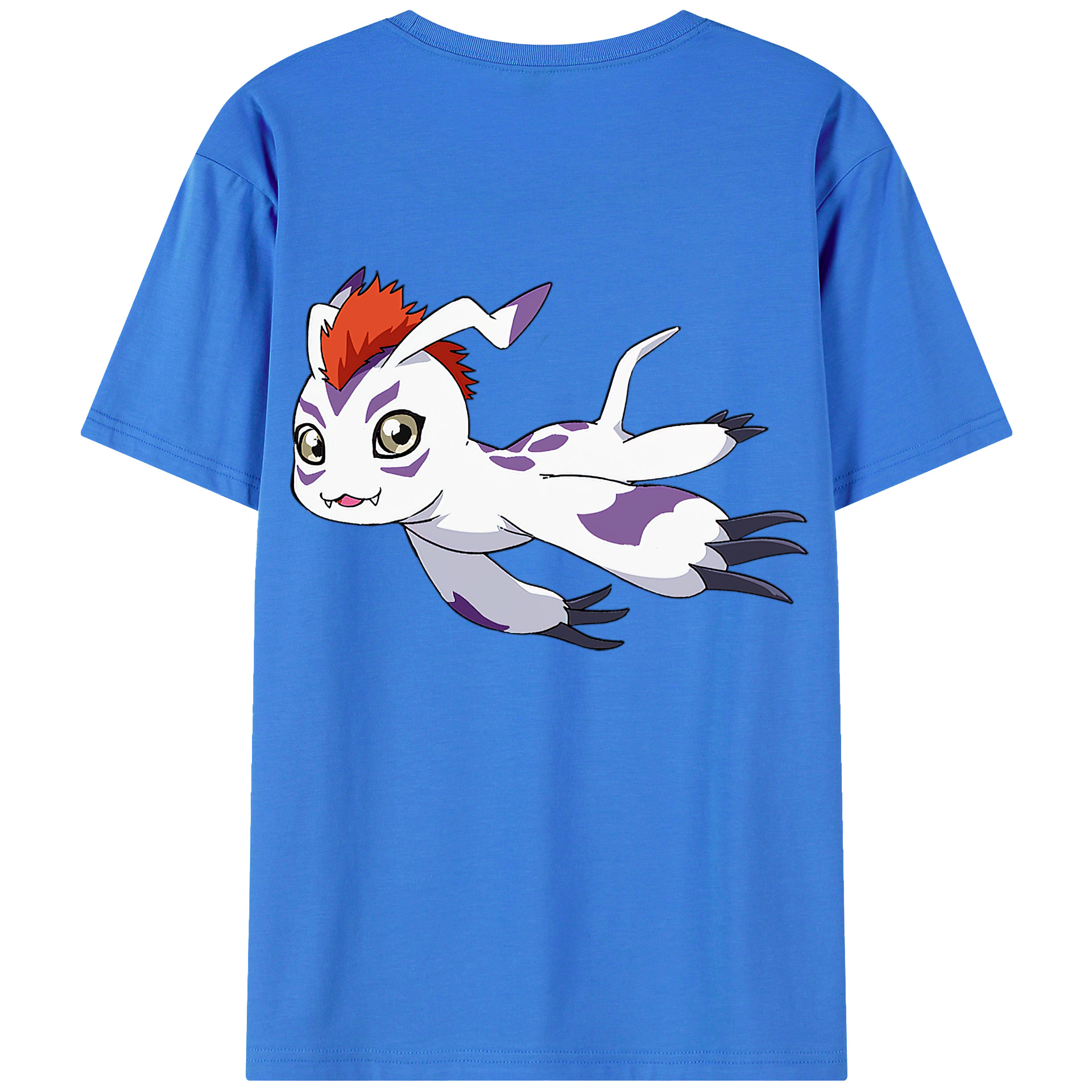 （画像用） Digimon デジタルモンスター/デジモン 綿100％ メンズ半袖Tシャツ（バックプリント） 通気性