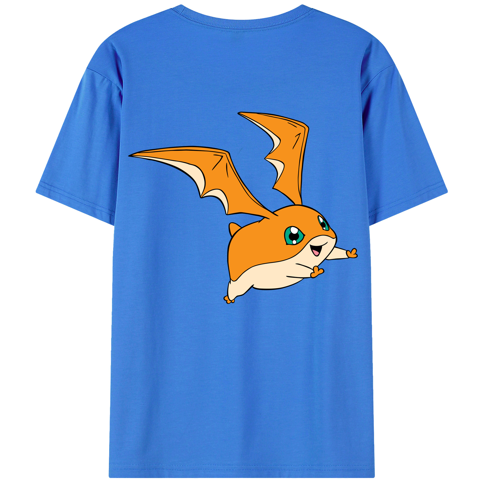 （画像用） Digimon デジタルモンスター/デジモン 綿100％ メンズ半袖Tシャツ（バックプリント） 通気性