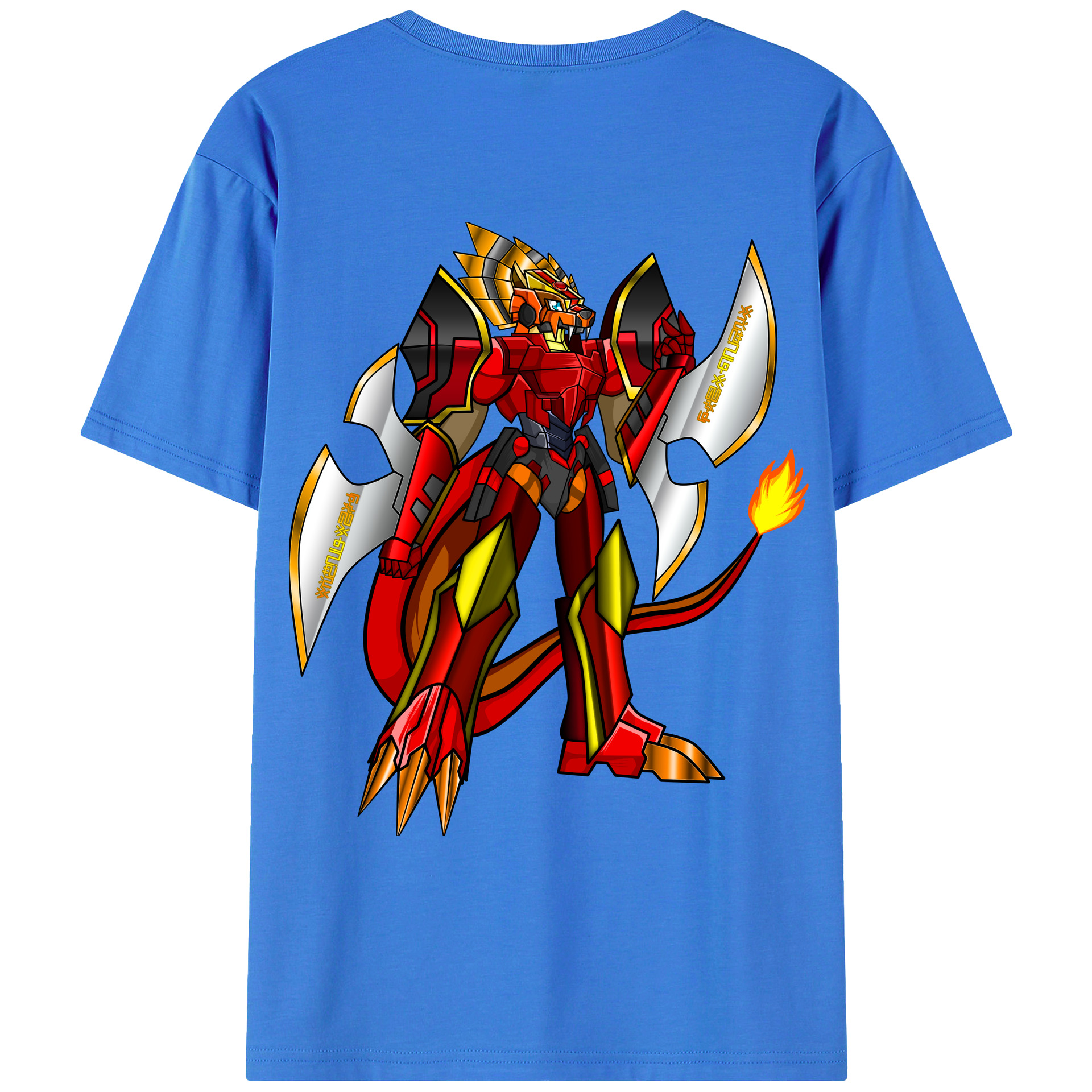 （画像用） Digimon デジタルモンスター/デジモン 綿100％ メンズ半袖Tシャツ（バックプリント） 通気性