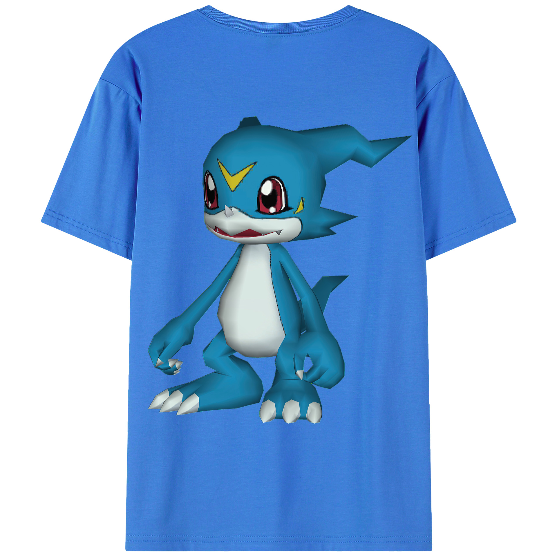 （画像用） Digimon デジタルモンスター/デジモン 綿100％ メンズ半袖Tシャツ（バックプリント） 通気性