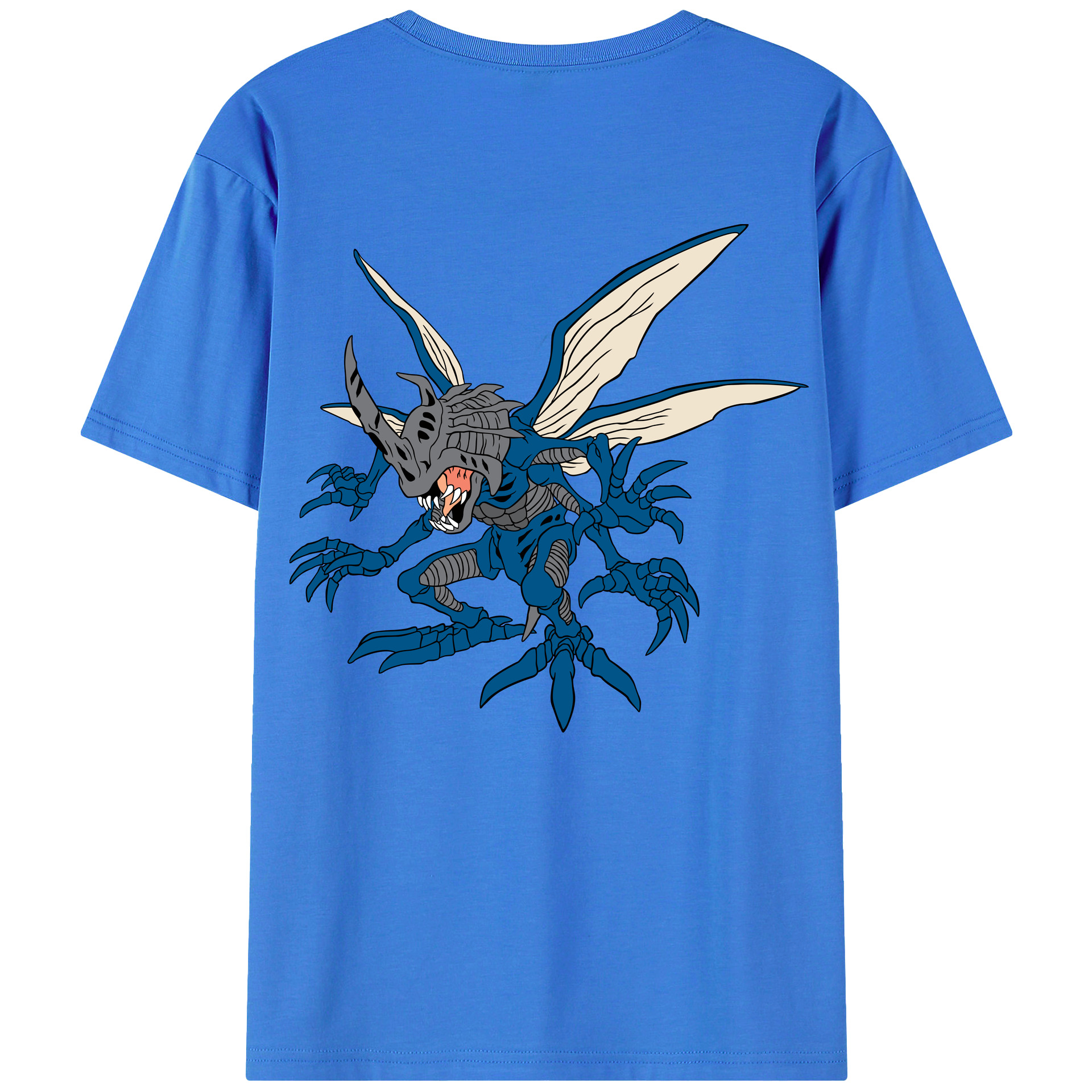 （画像用） Digimon デジタルモンスター/デジモン 綿100％ メンズ半袖Tシャツ（バックプリント） 通気性
