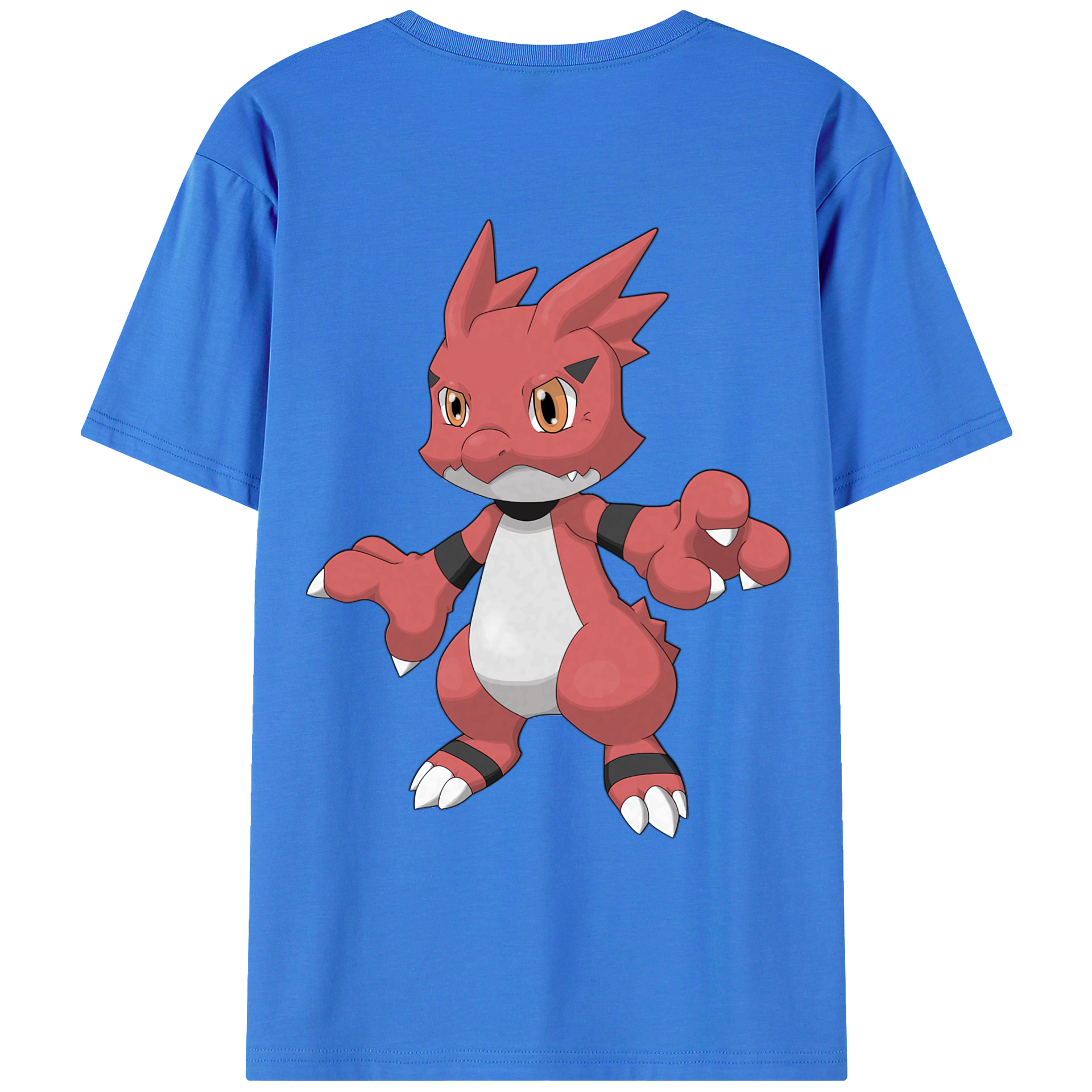 （画像用） Digimon デジタルモンスター/デジモン 綿100％ メンズ半袖Tシャツ（バックプリント） 通気性