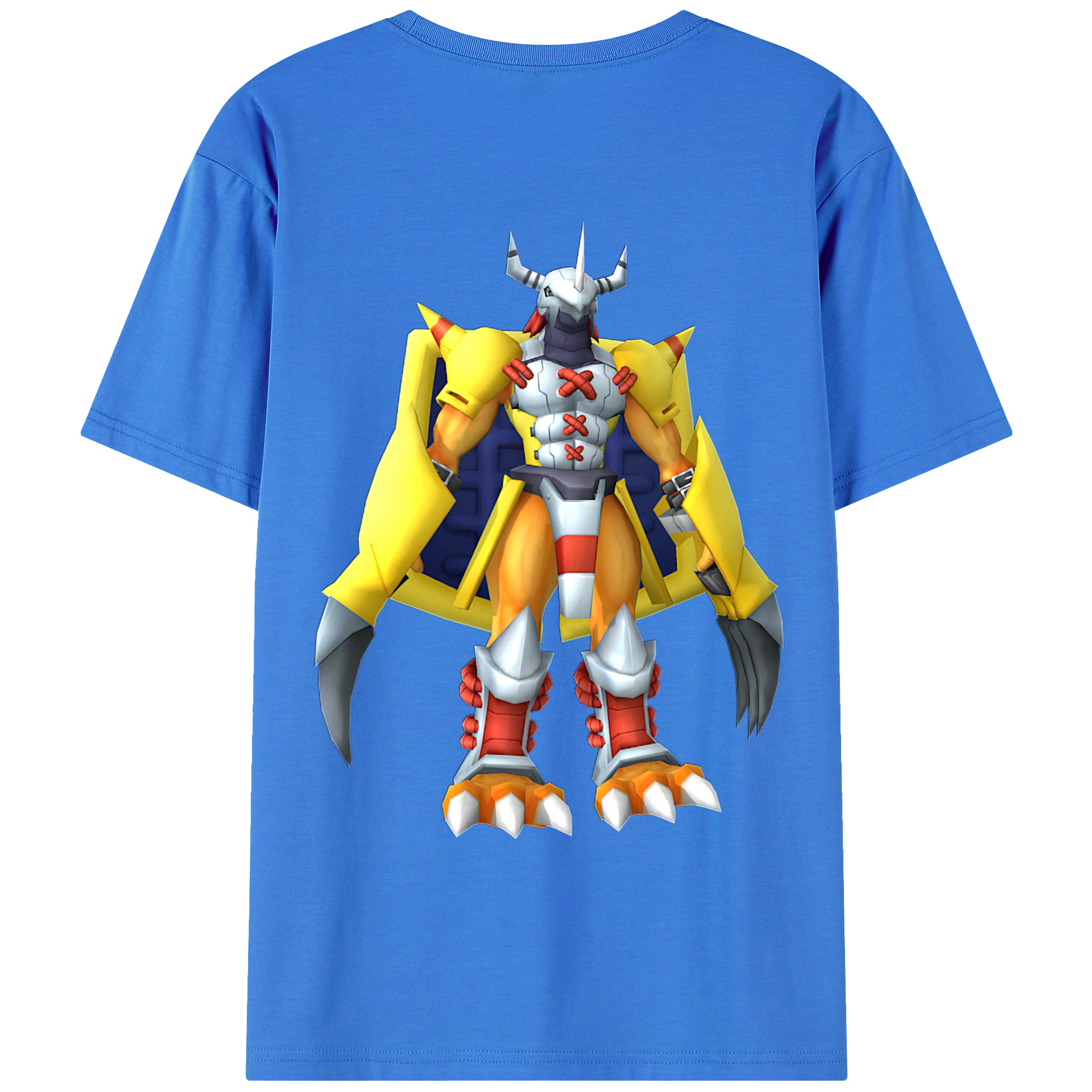 （画像用） Digimon デジタルモンスター/デジモン 綿100％ メンズ半袖Tシャツ（バックプリント） 通気性