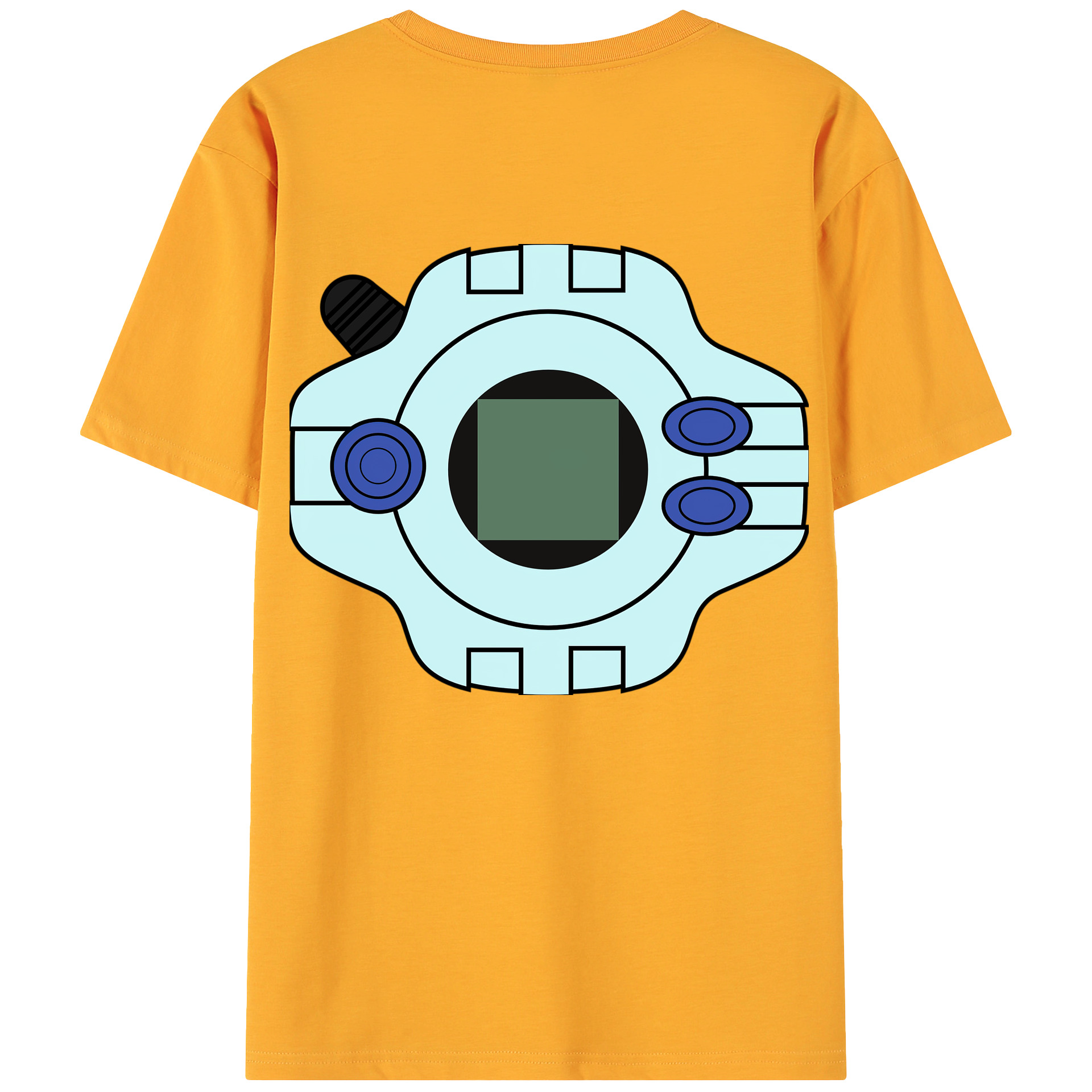 （画像用） Digimon デジタルモンスター/デジモン 綿100％ メンズ半袖Tシャツ（バックプリント） 通気性