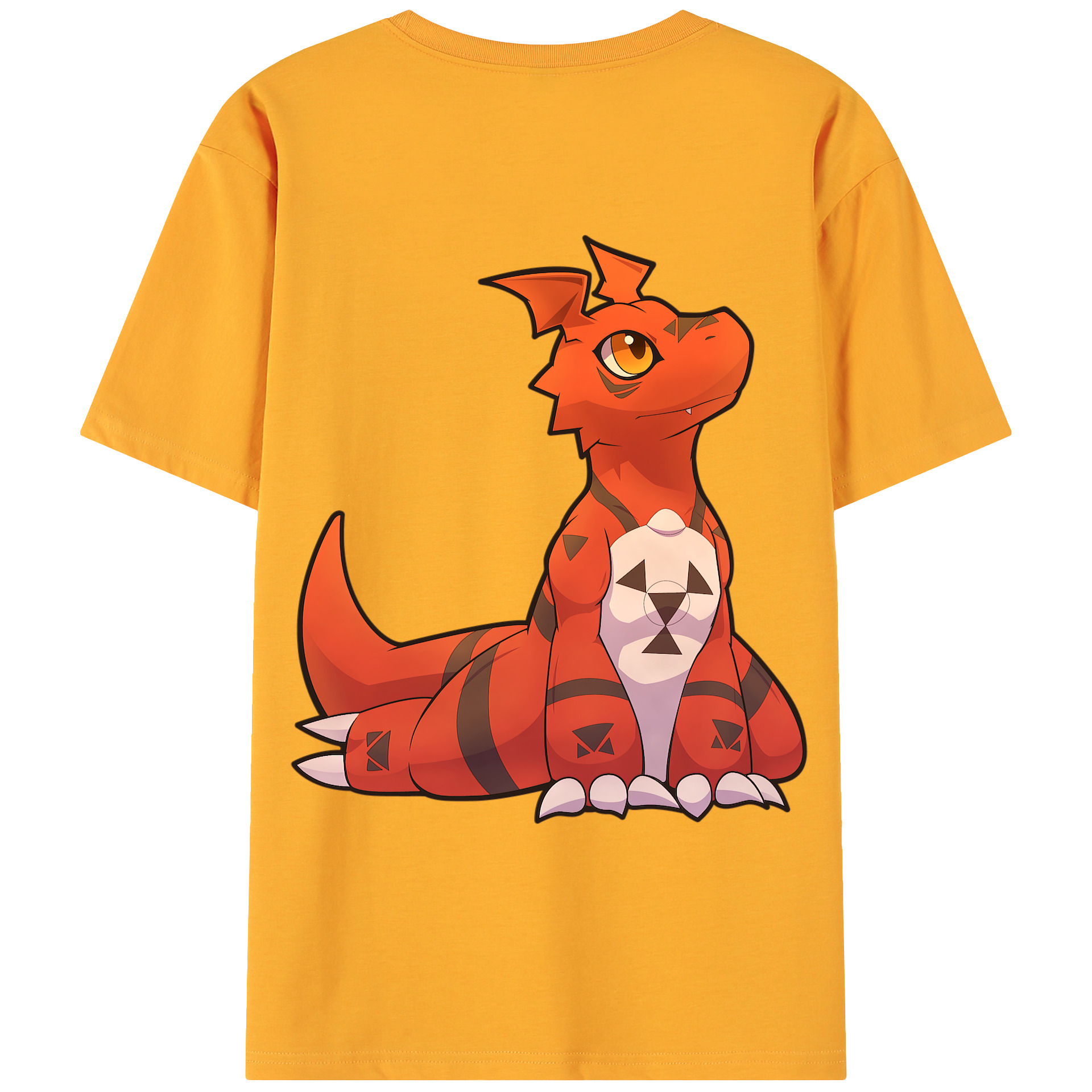 （画像用） Digimon デジタルモンスター/デジモン 綿100％ メンズ半袖Tシャツ（バックプリント） 通気性