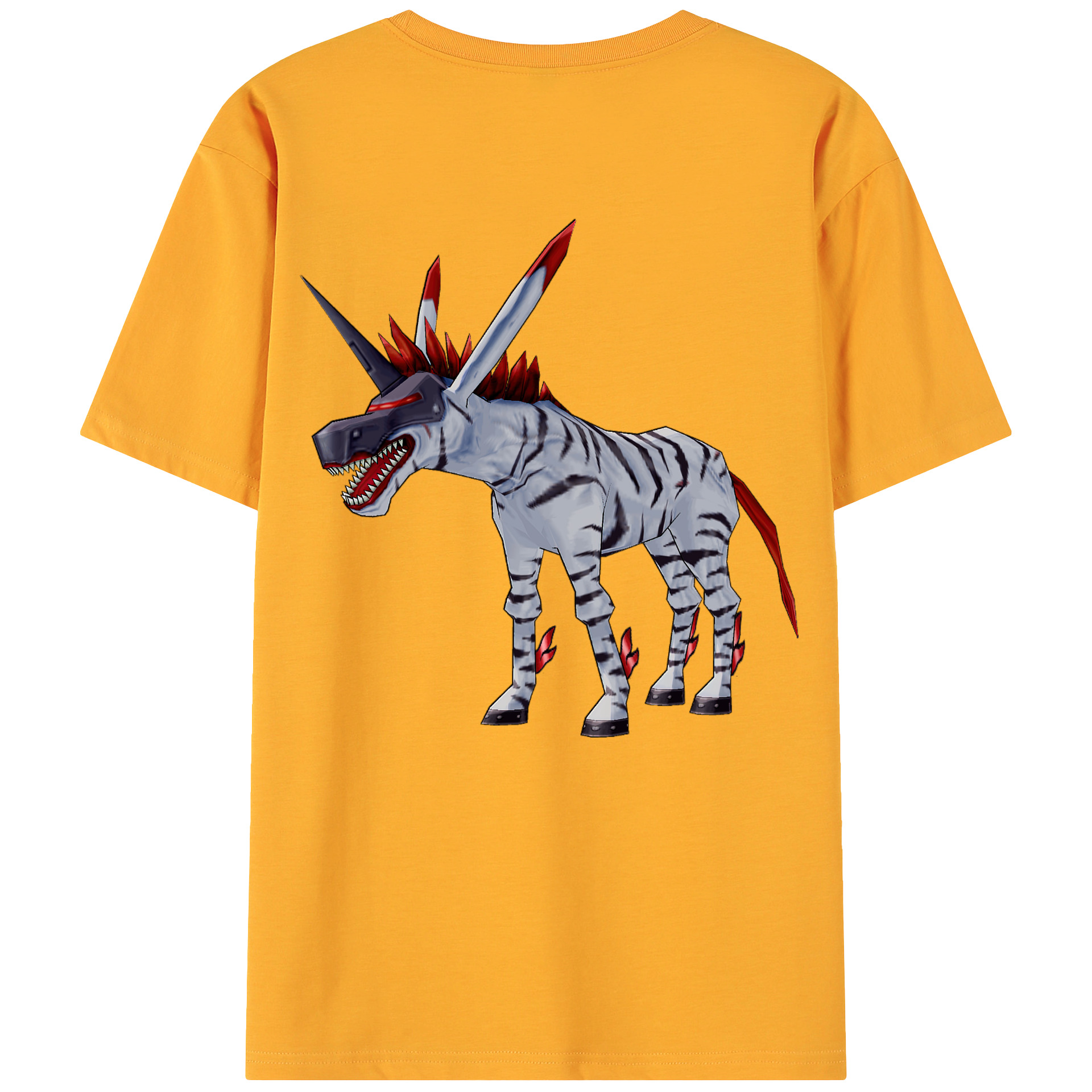 （画像用） Digimon デジタルモンスター/デジモン 綿100％ メンズ半袖Tシャツ（バックプリント） 通気性