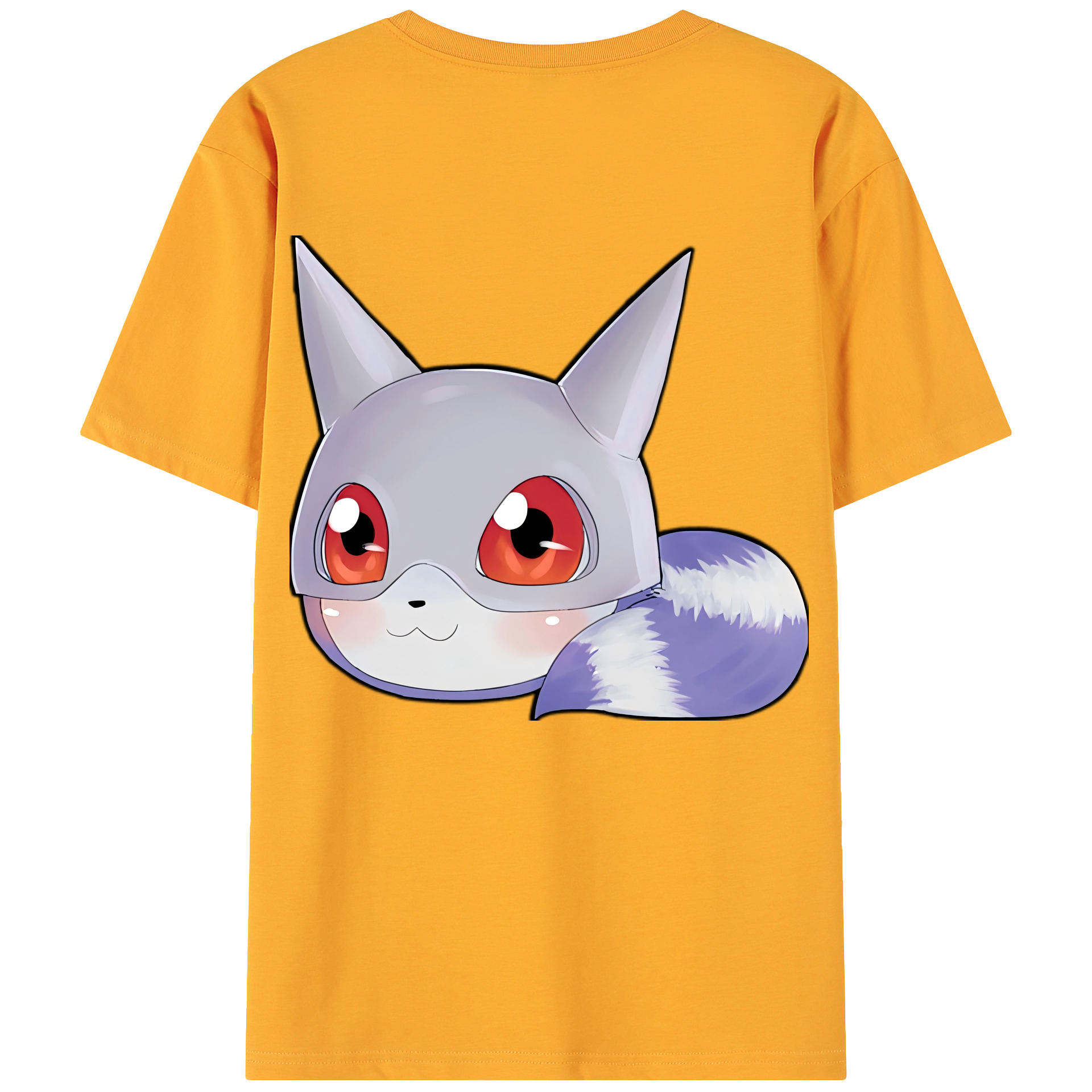 （画像用） Digimon デジタルモンスター/デジモン 綿100％ メンズ半袖Tシャツ（バックプリント） 通気性