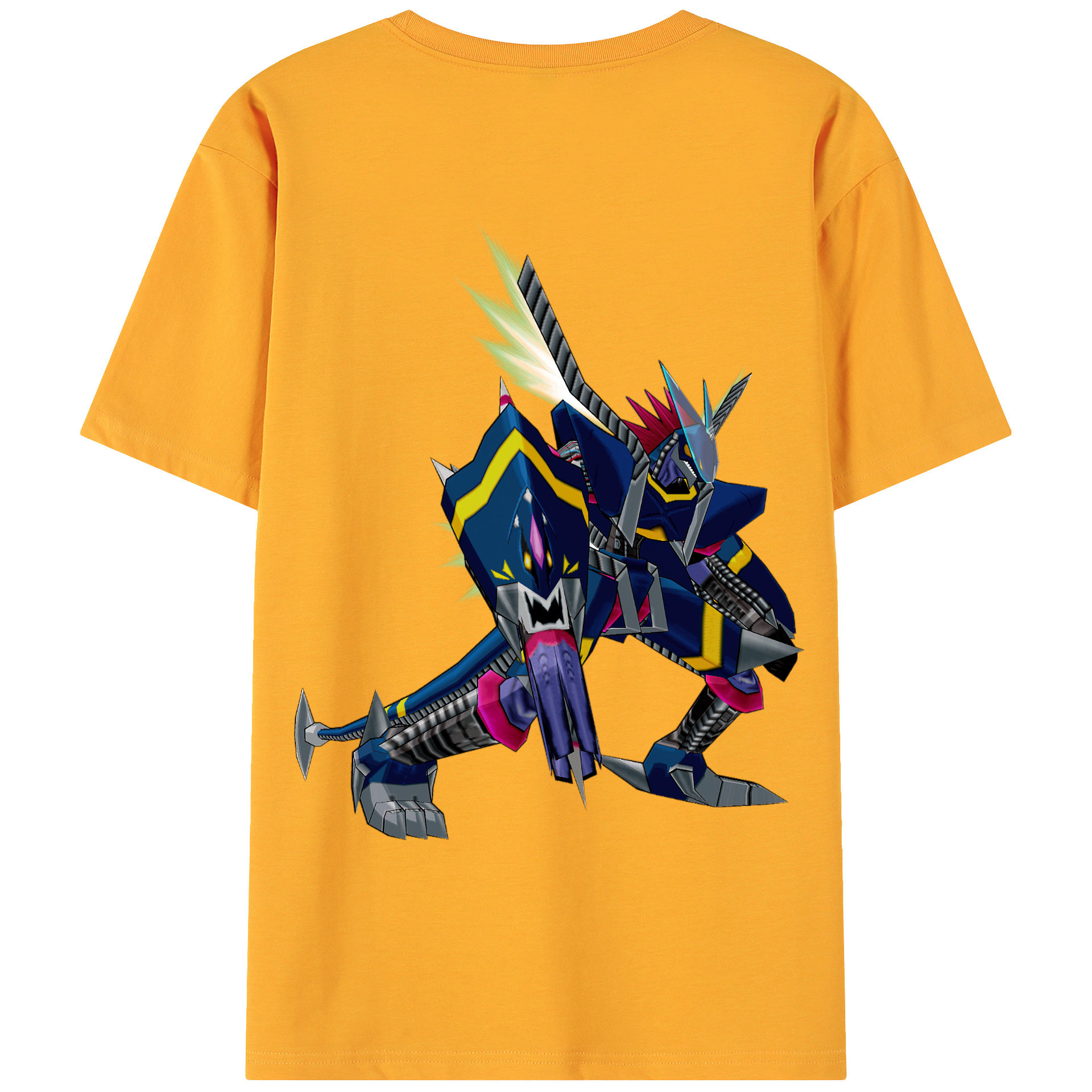 （画像用） Digimon デジタルモンスター/デジモン 綿100％ メンズ半袖Tシャツ（バックプリント） 通気性