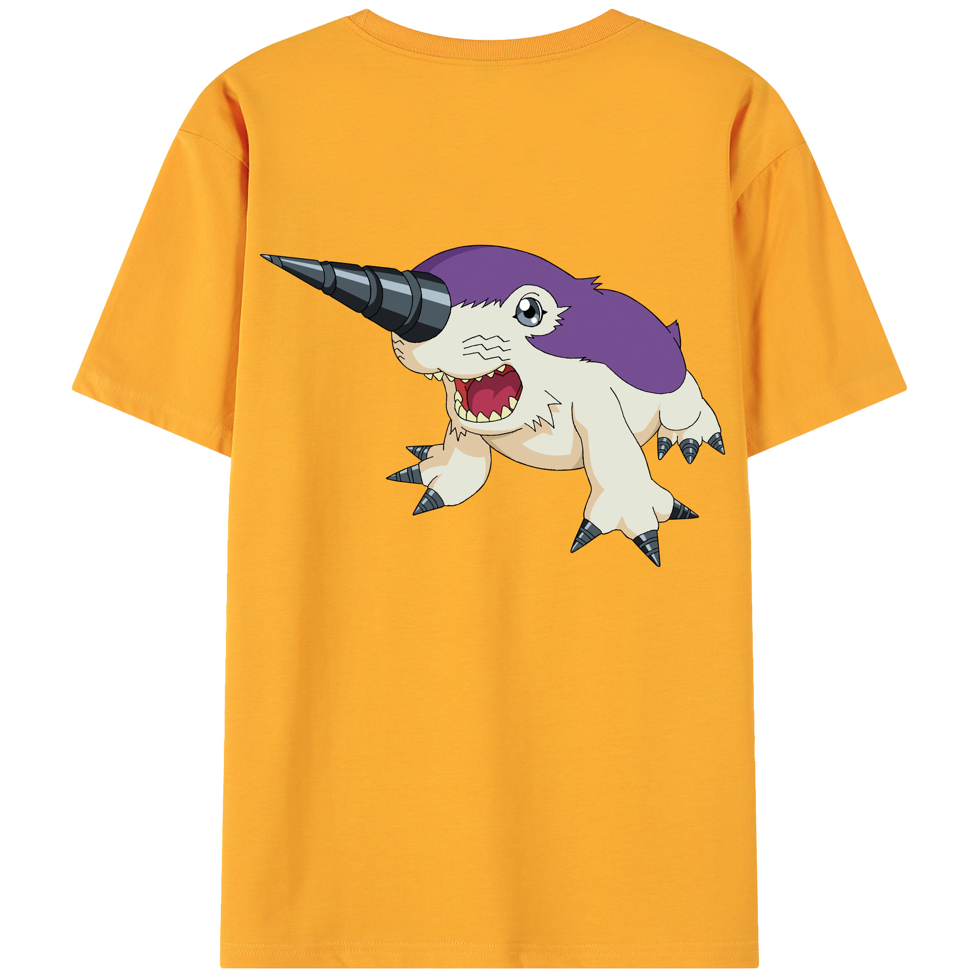 （画像用） Digimon デジタルモンスター/デジモン 綿100％ メンズ半袖Tシャツ（バックプリント） 通気性