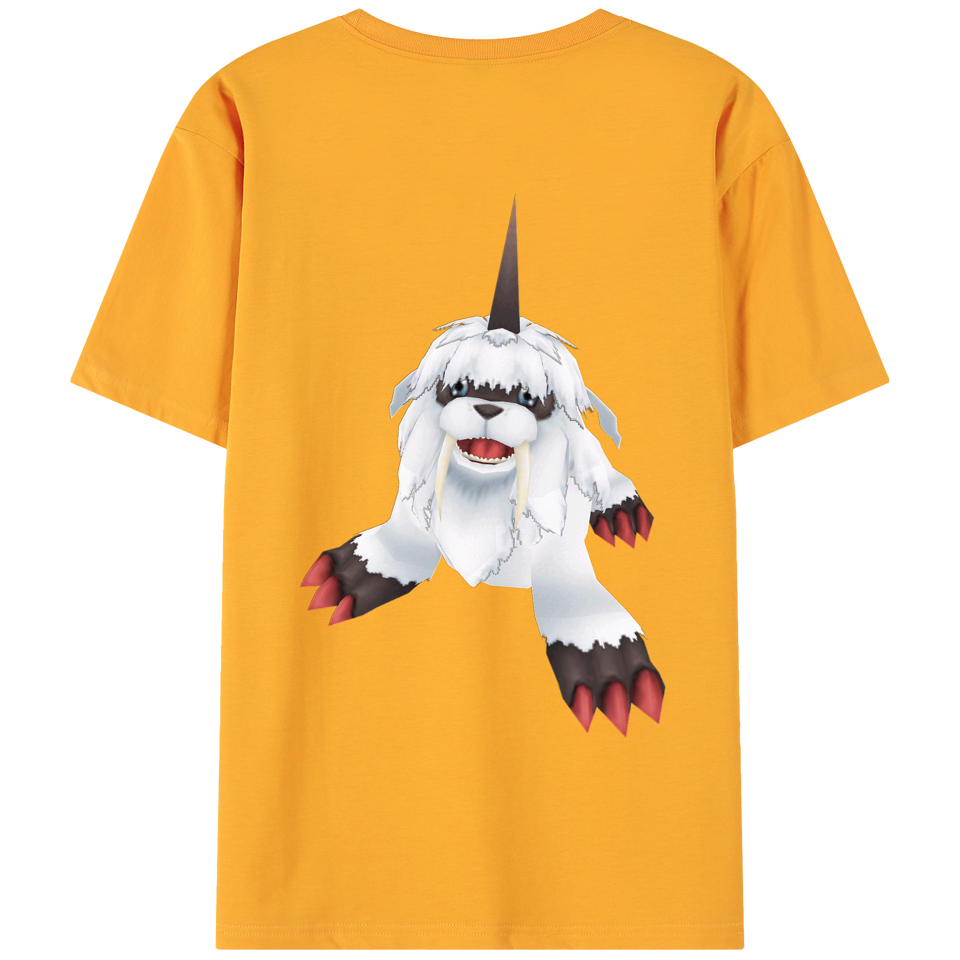 （画像用） Digimon デジタルモンスター/デジモン 綿100％ メンズ半袖Tシャツ（バックプリント） 通気性