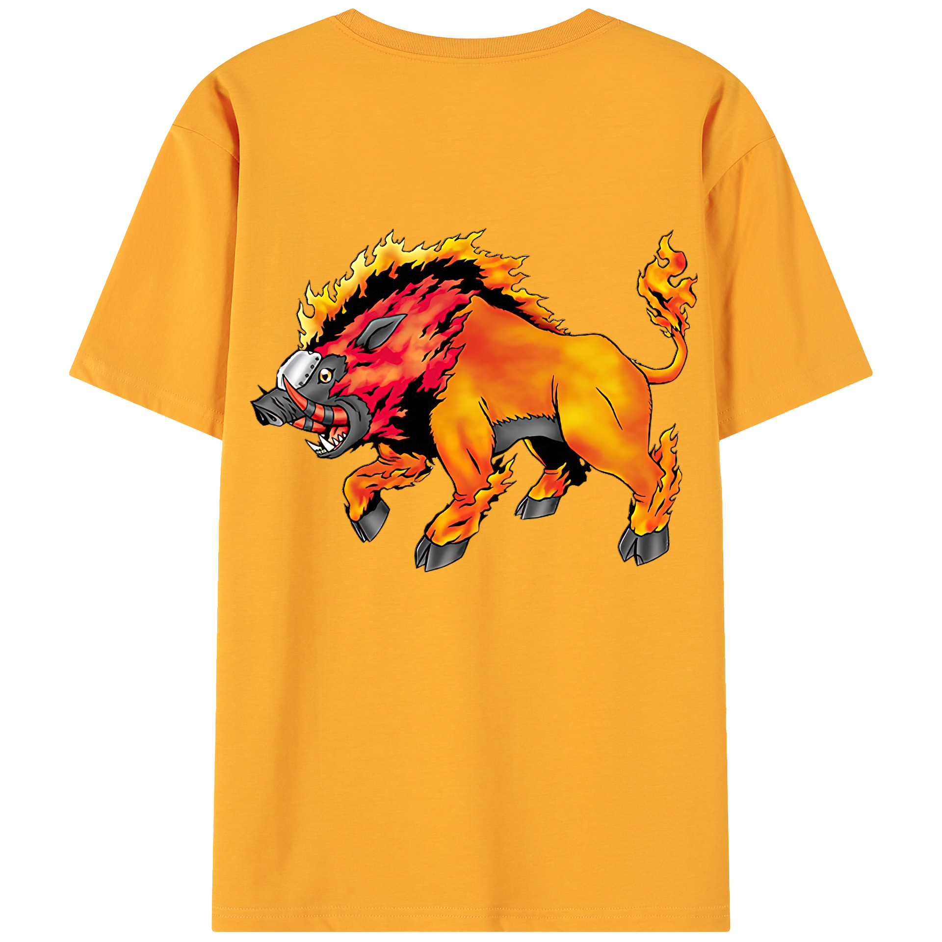 （画像用） Digimon デジタルモンスター/デジモン 綿100％ メンズ半袖Tシャツ（バックプリント） 通気性
