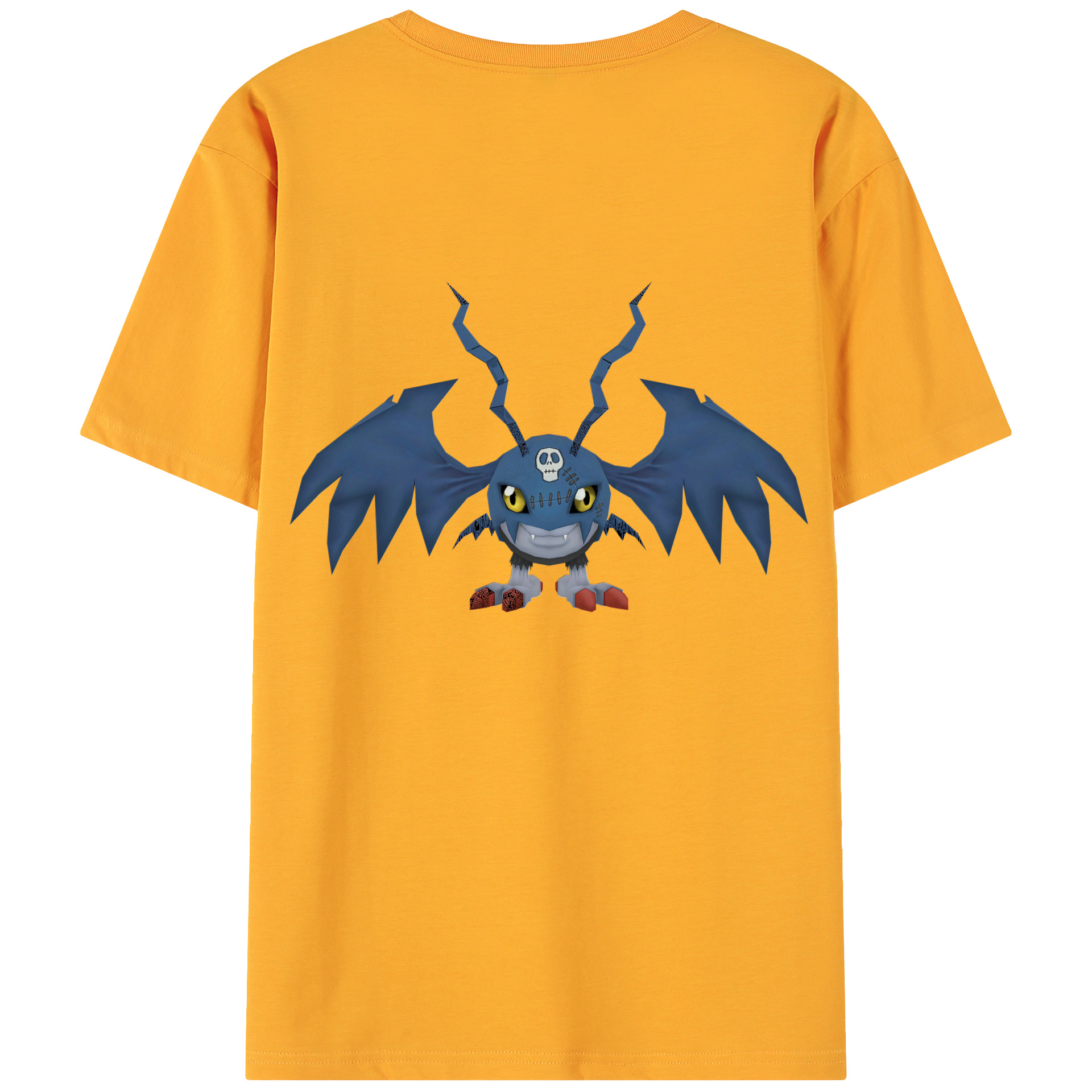 （画像用） Digimon デジタルモンスター/デジモン 綿100％ メンズ半袖Tシャツ（バックプリント） 通気性