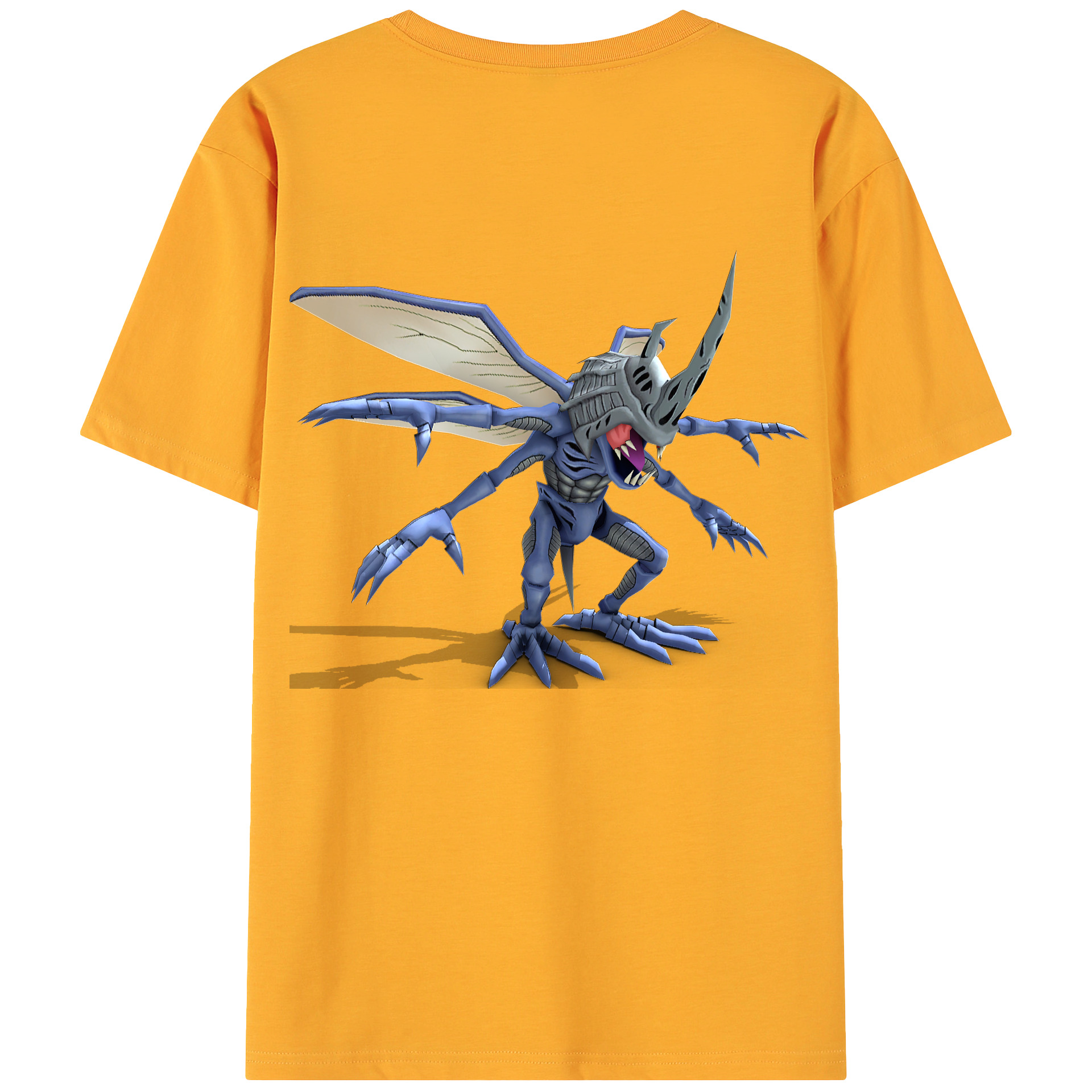 （画像用） Digimon デジタルモンスター/デジモン 綿100％ メンズ半袖Tシャツ（バックプリント） 通気性