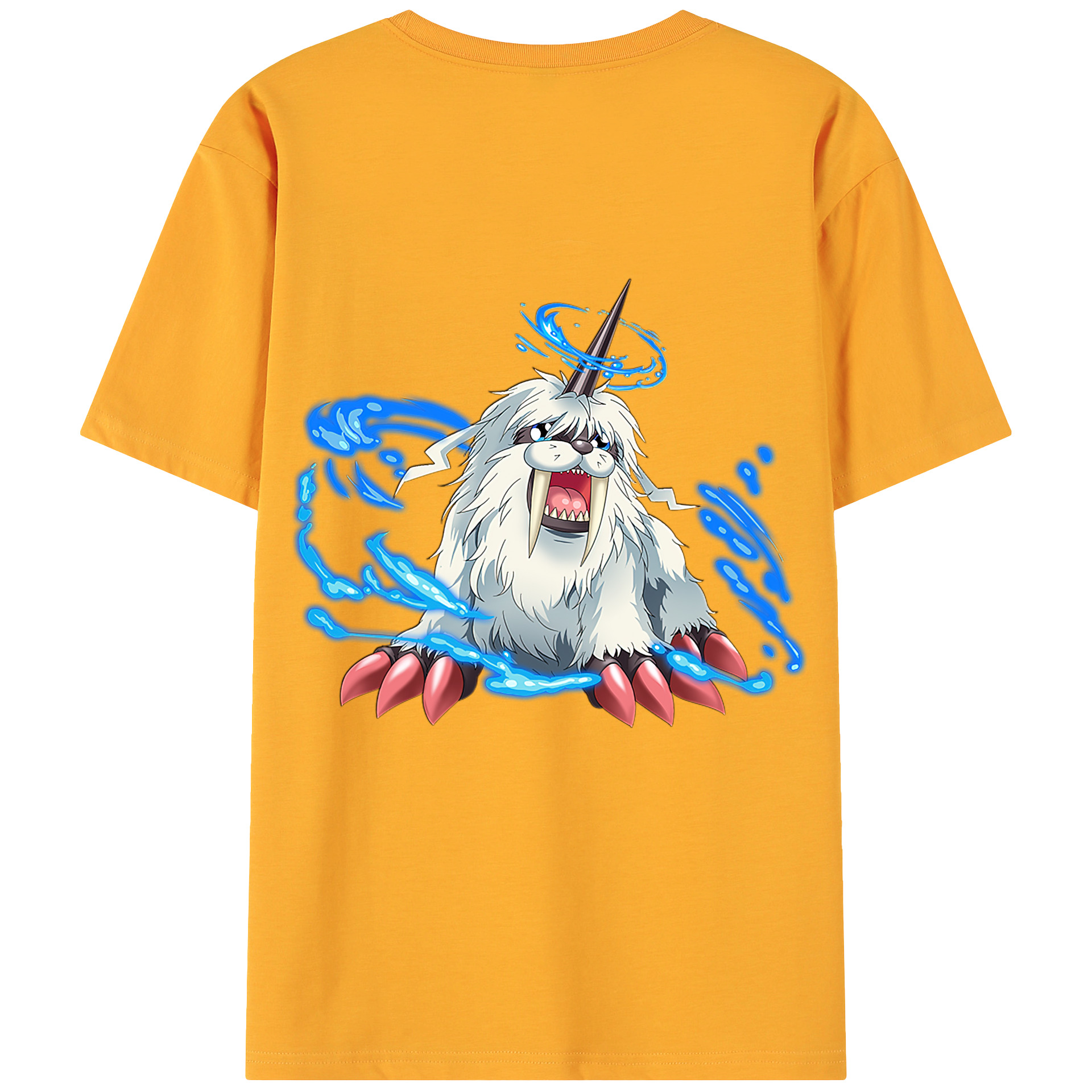 （画像用） Digimon デジタルモンスター/デジモン 綿100％ メンズ半袖Tシャツ（バックプリント） 通気性