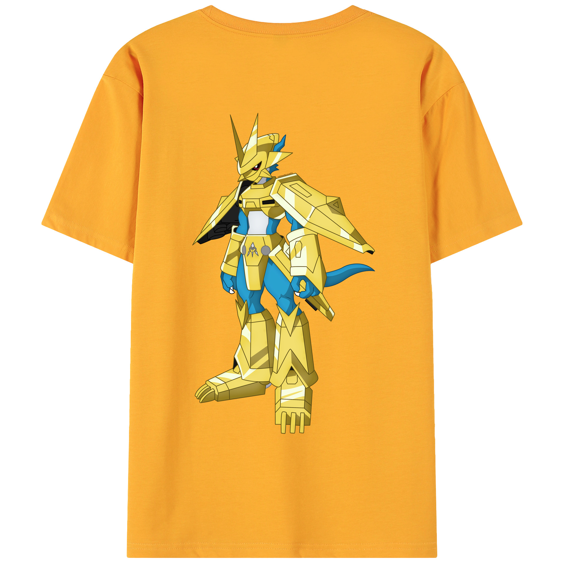 （画像用） Digimon デジタルモンスター/デジモン 綿100％ メンズ半袖Tシャツ（バックプリント） 通気性