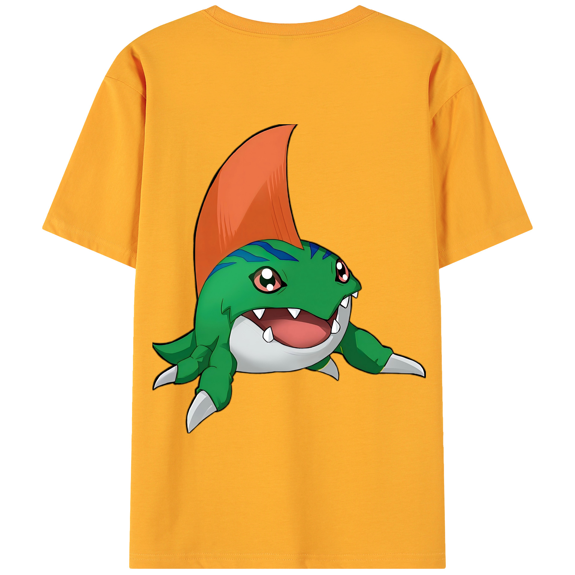 （画像用） Digimon デジタルモンスター/デジモン 綿100％ メンズ半袖Tシャツ（バックプリント） 通気性