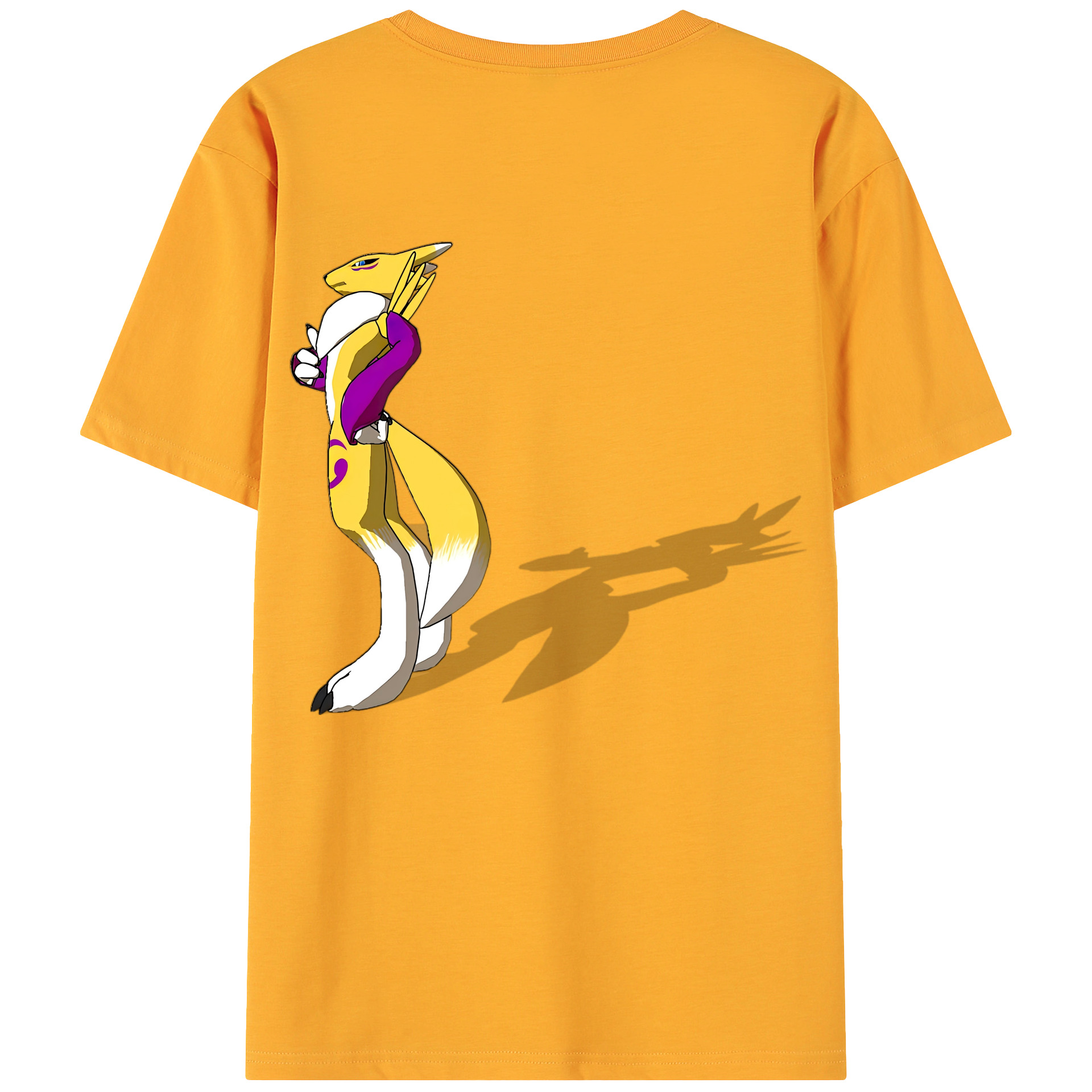 （画像用） Digimon デジタルモンスター/デジモン 綿100％ メンズ半袖Tシャツ（バックプリント） 通気性