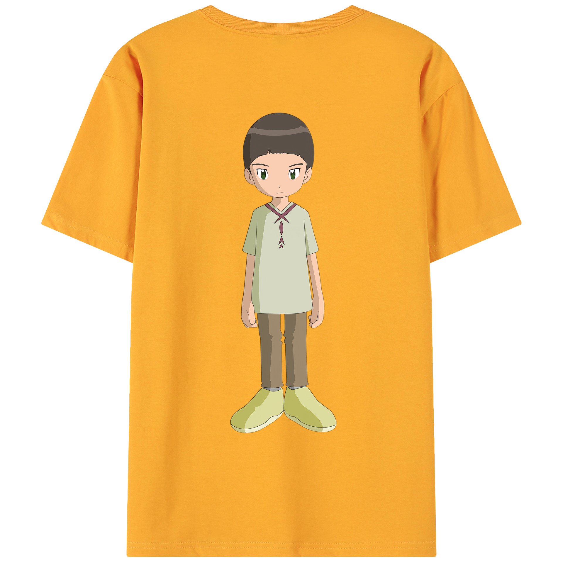 （画像用） Digimon デジタルモンスター/デジモン 綿100％ メンズ半袖Tシャツ（バックプリント） 通気性