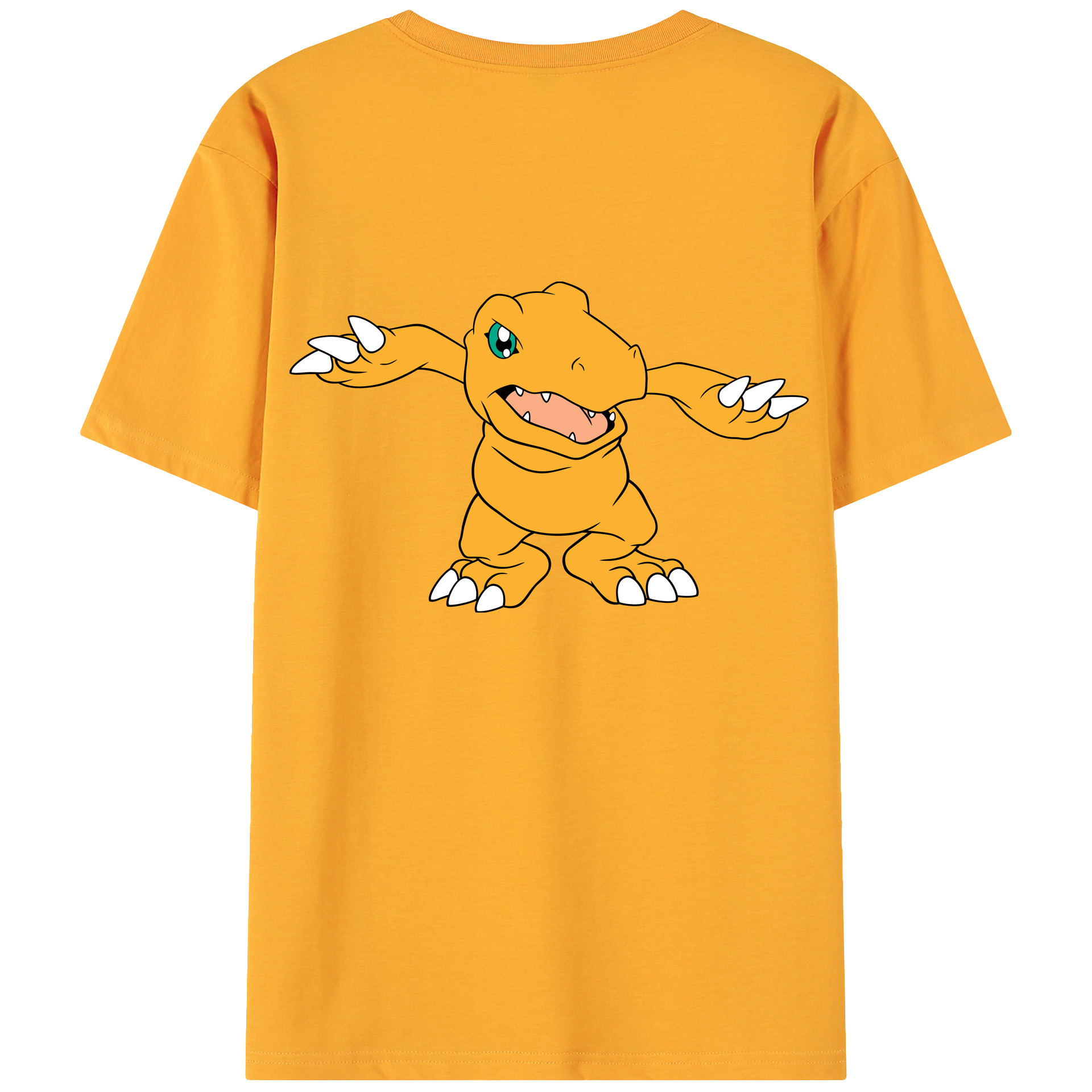 （画像用） Digimon デジタルモンスター/デジモン 綿100％ メンズ半袖Tシャツ（バックプリント） 通気性