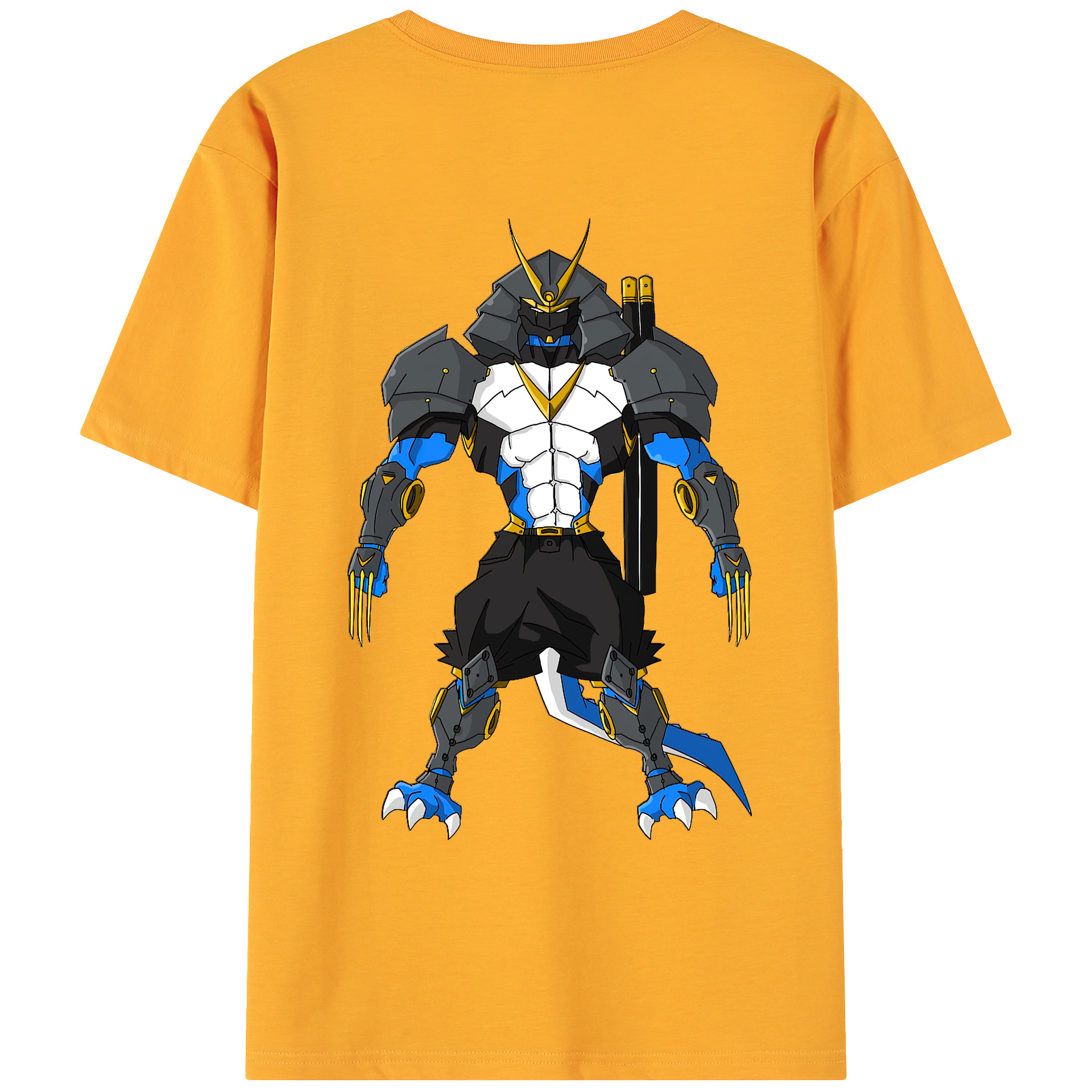 （画像用） Digimon デジタルモンスター/デジモン 綿100％ メンズ半袖Tシャツ（バックプリント） 通気性