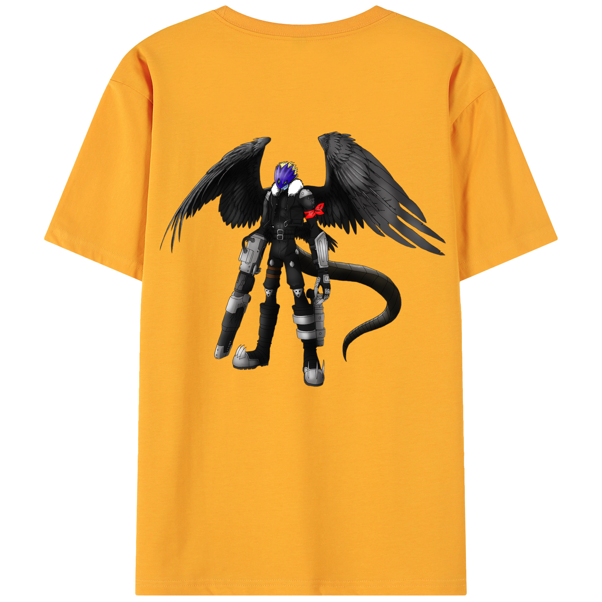 （画像用） Digimon デジタルモンスター/デジモン 綿100％ メンズ半袖Tシャツ（バックプリント） 通気性
