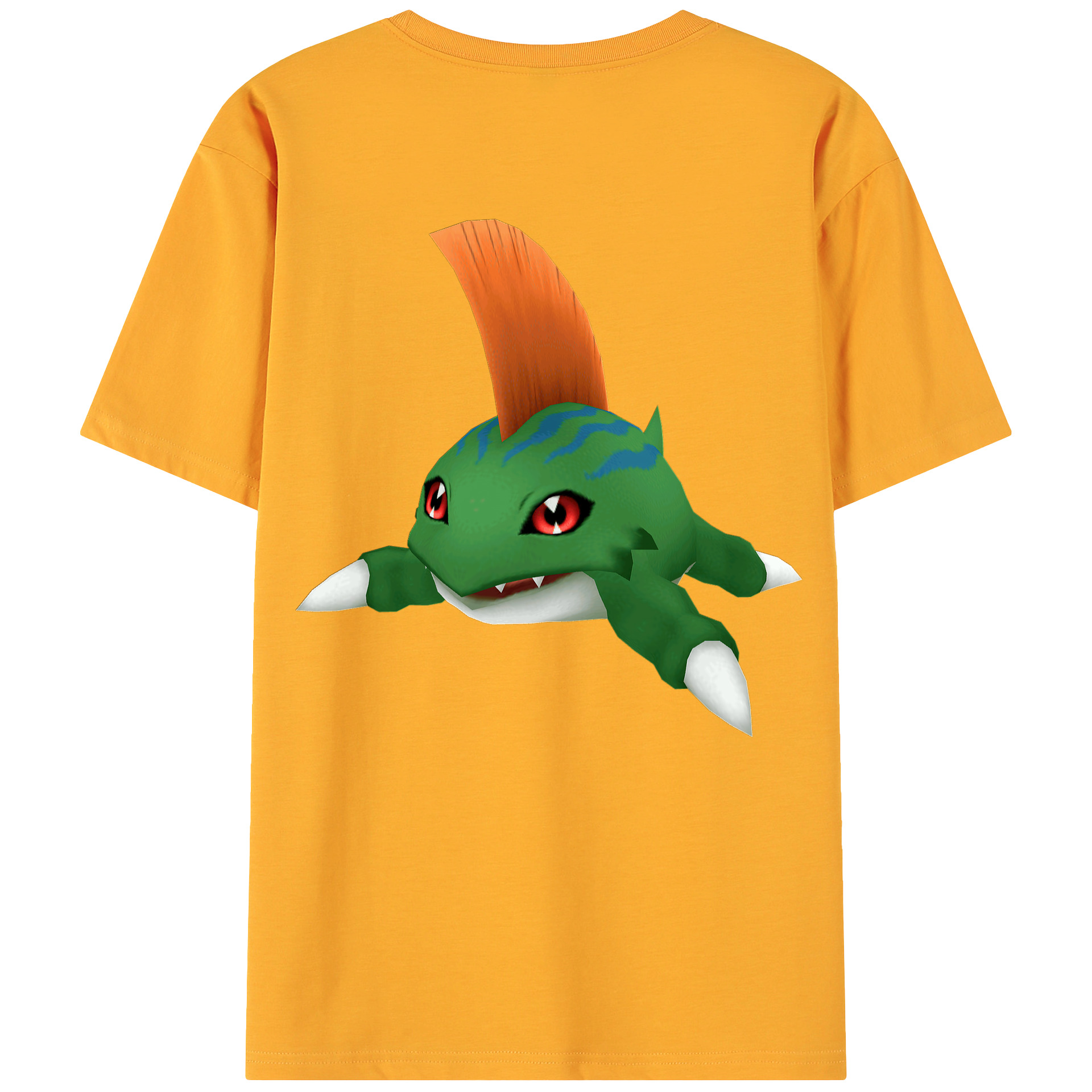 （画像用） Digimon デジタルモンスター/デジモン 綿100％ メンズ半袖Tシャツ（バックプリント） 通気性