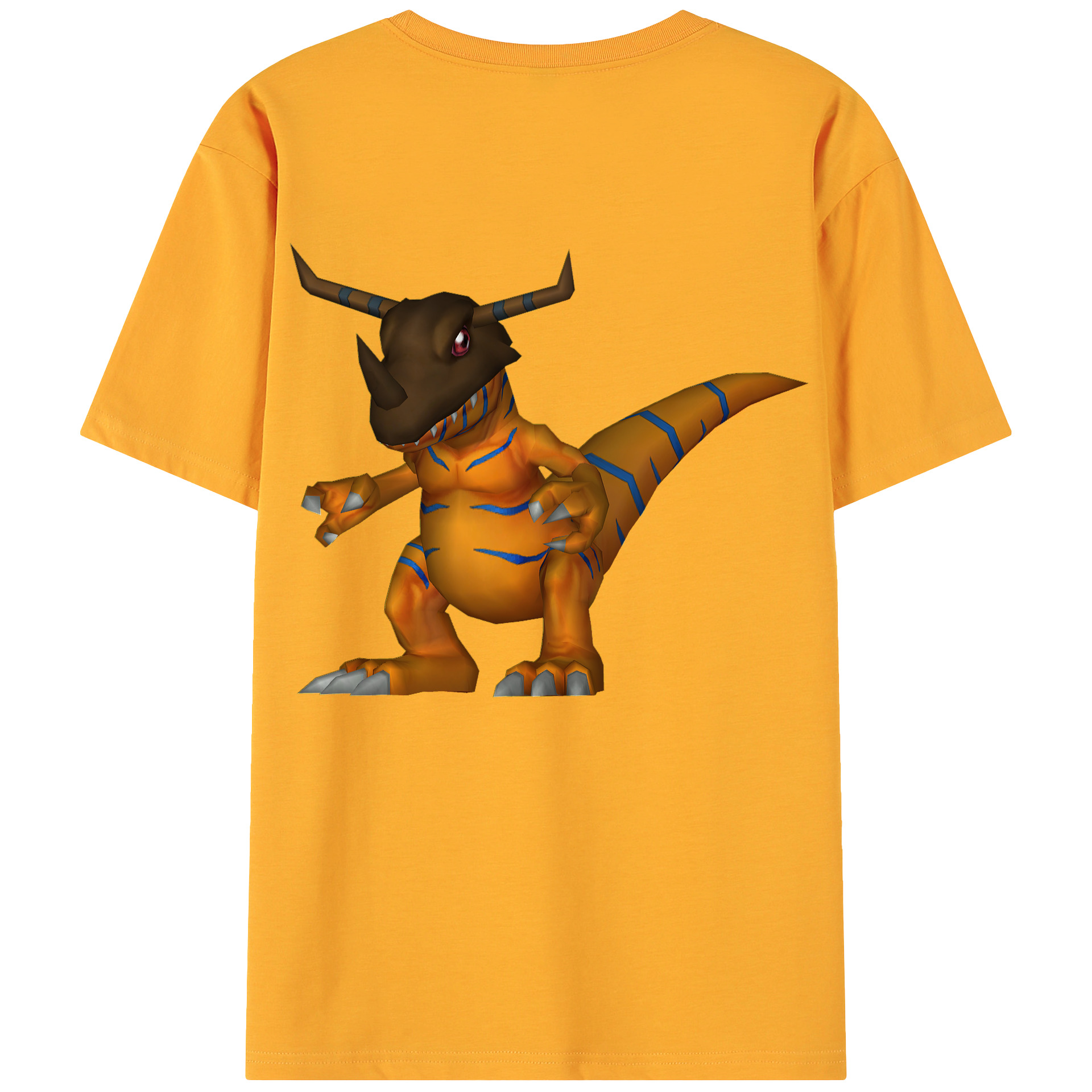 （画像用） Digimon デジタルモンスター/デジモン 綿100％ メンズ半袖Tシャツ（バックプリント） 通気性