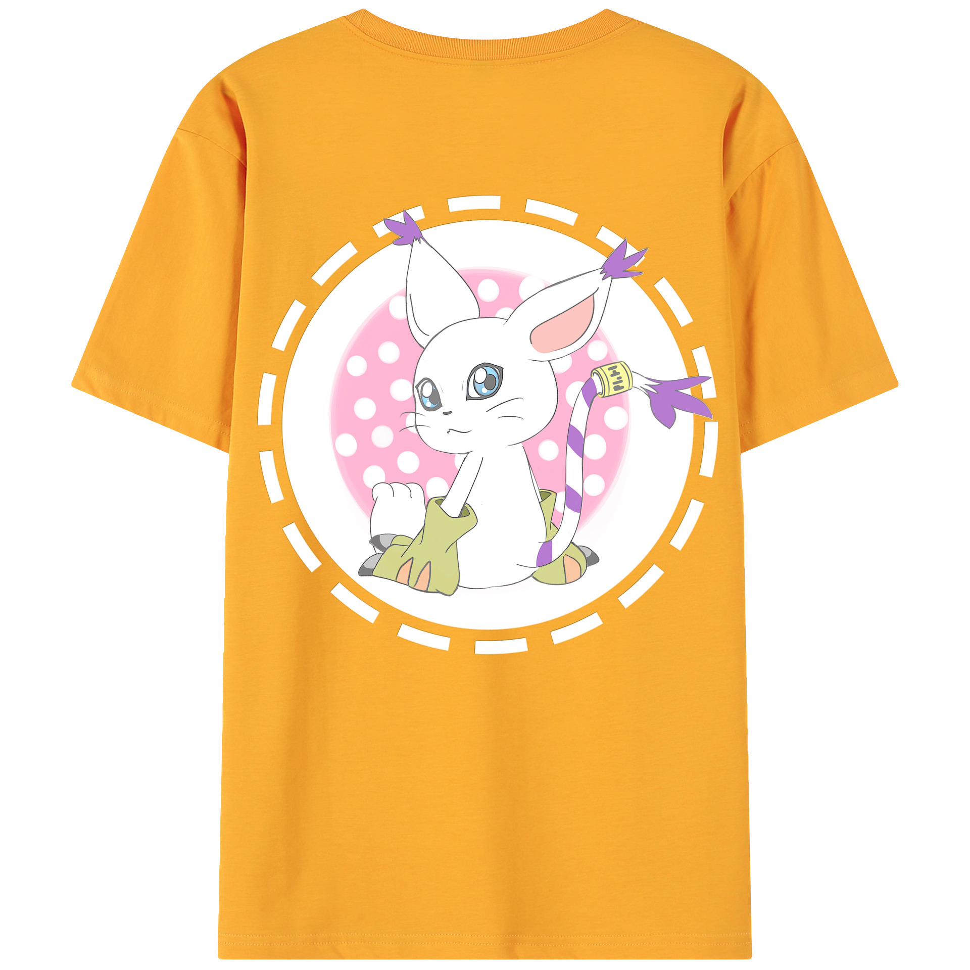 （画像用） Digimon デジタルモンスター/デジモン 綿100％ メンズ半袖Tシャツ（バックプリント） 通気性