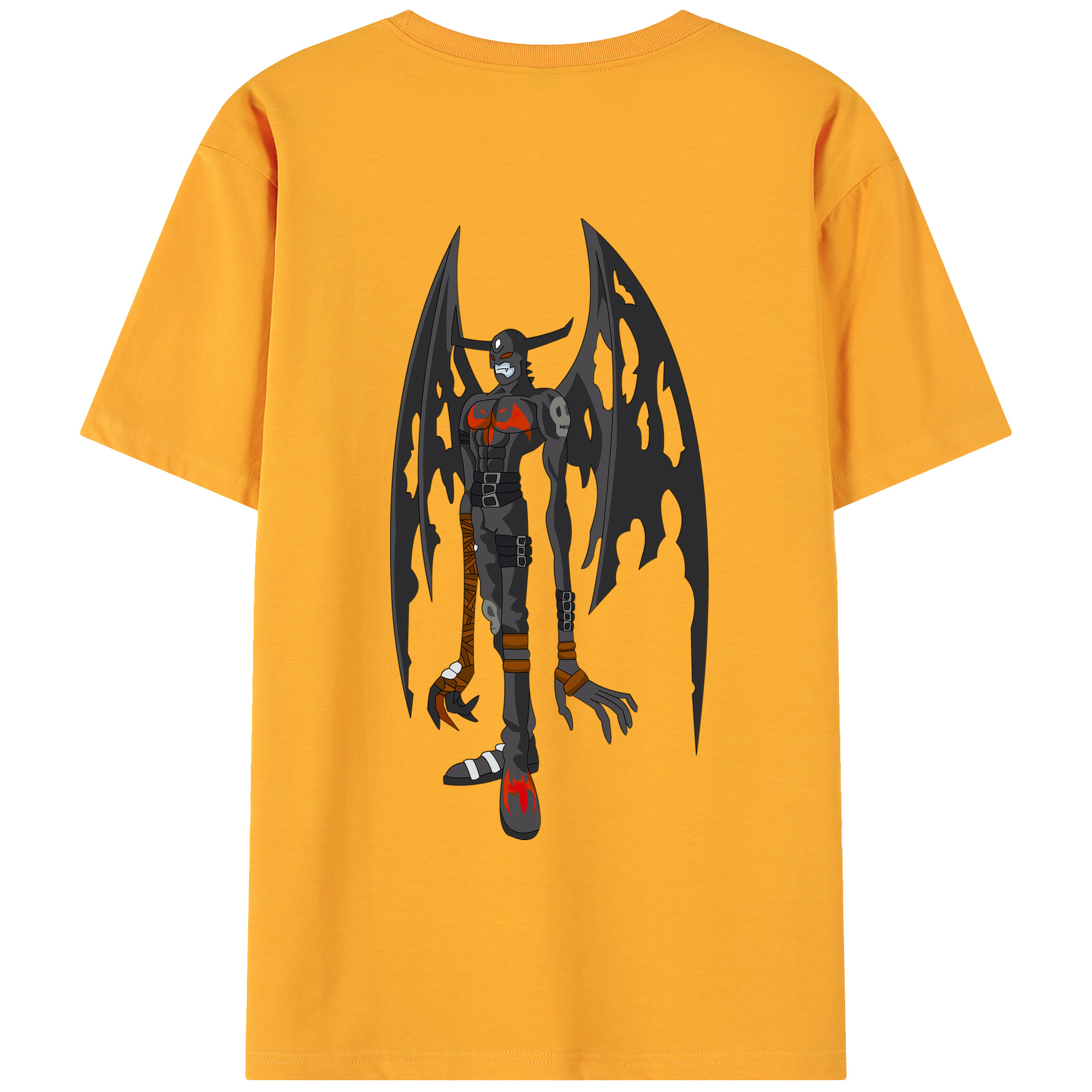 （画像用） Digimon デジタルモンスター/デジモン 綿100％ メンズ半袖Tシャツ（バックプリント） 通気性