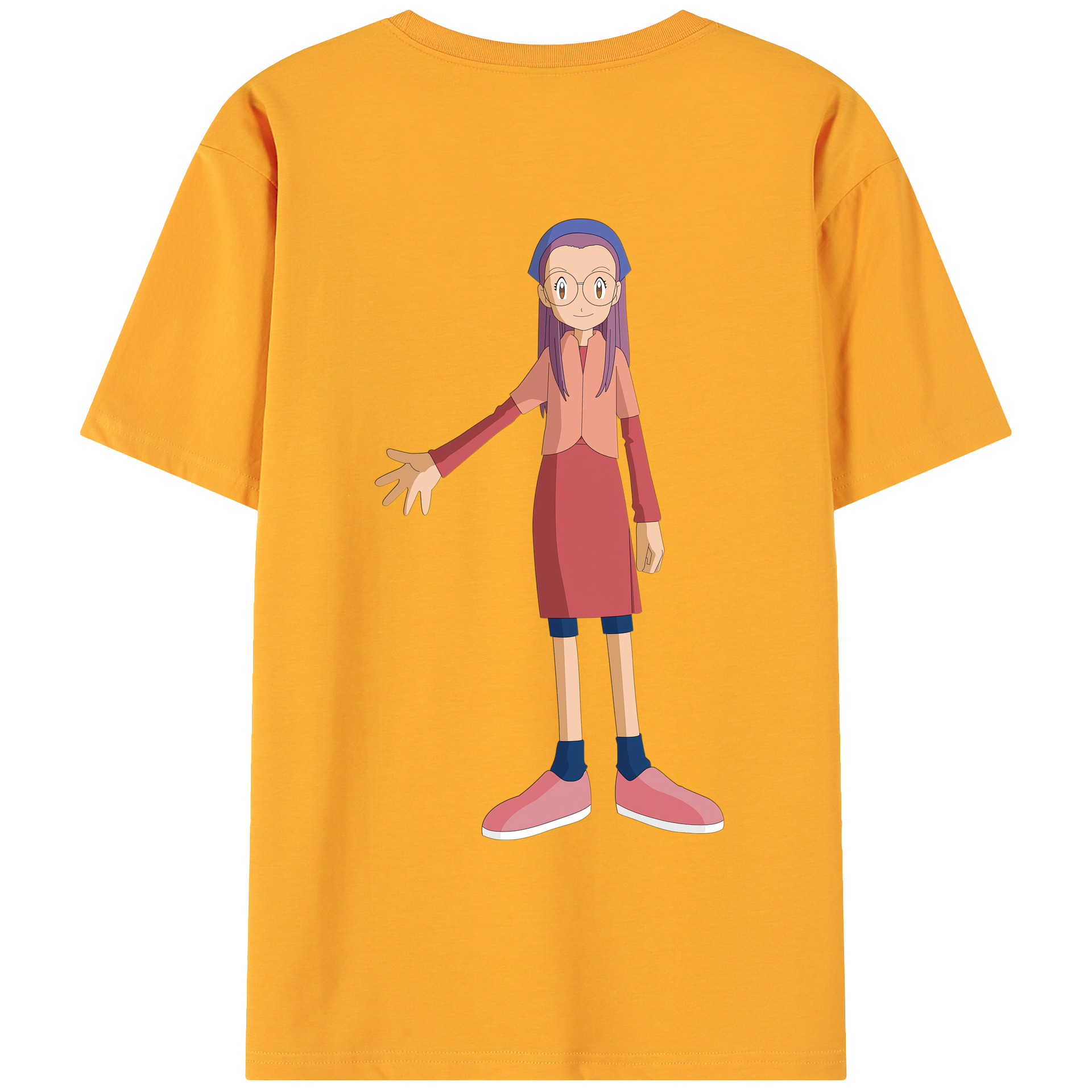 （画像用） Digimon デジタルモンスター/デジモン 綿100％ メンズ半袖Tシャツ（バックプリント） 通気性