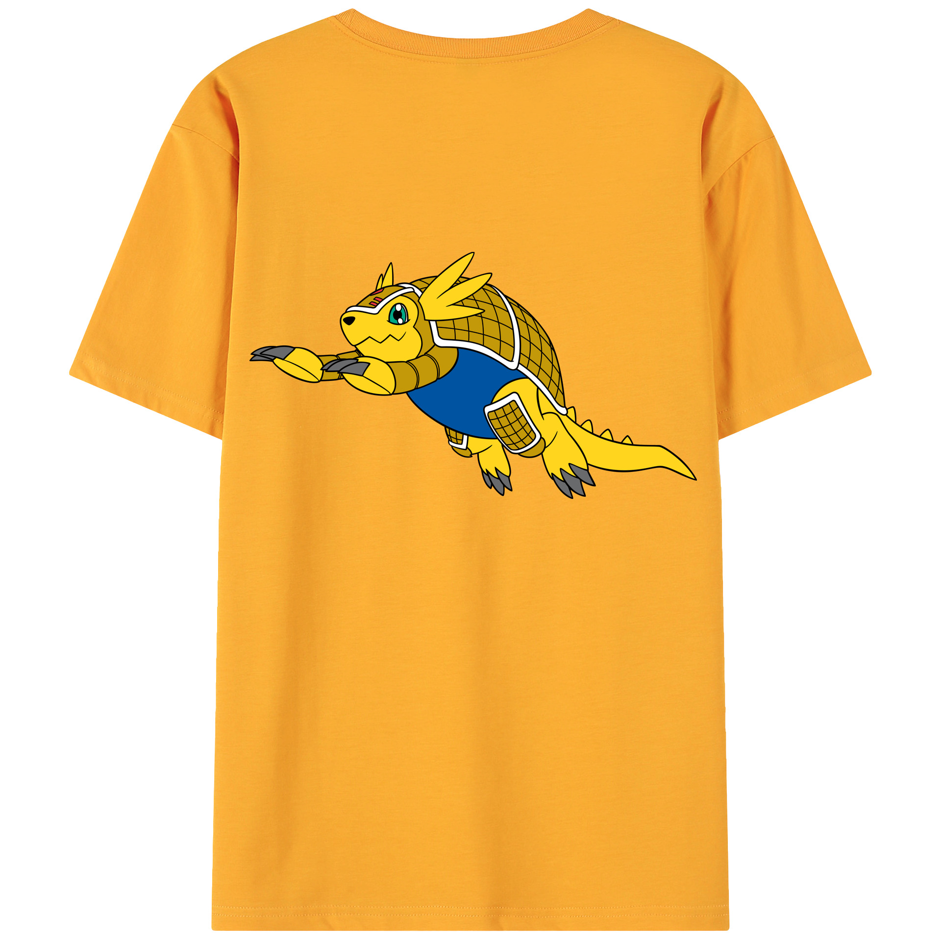 （画像用） Digimon デジタルモンスター/デジモン 綿100％ メンズ半袖Tシャツ（バックプリント） 通気性