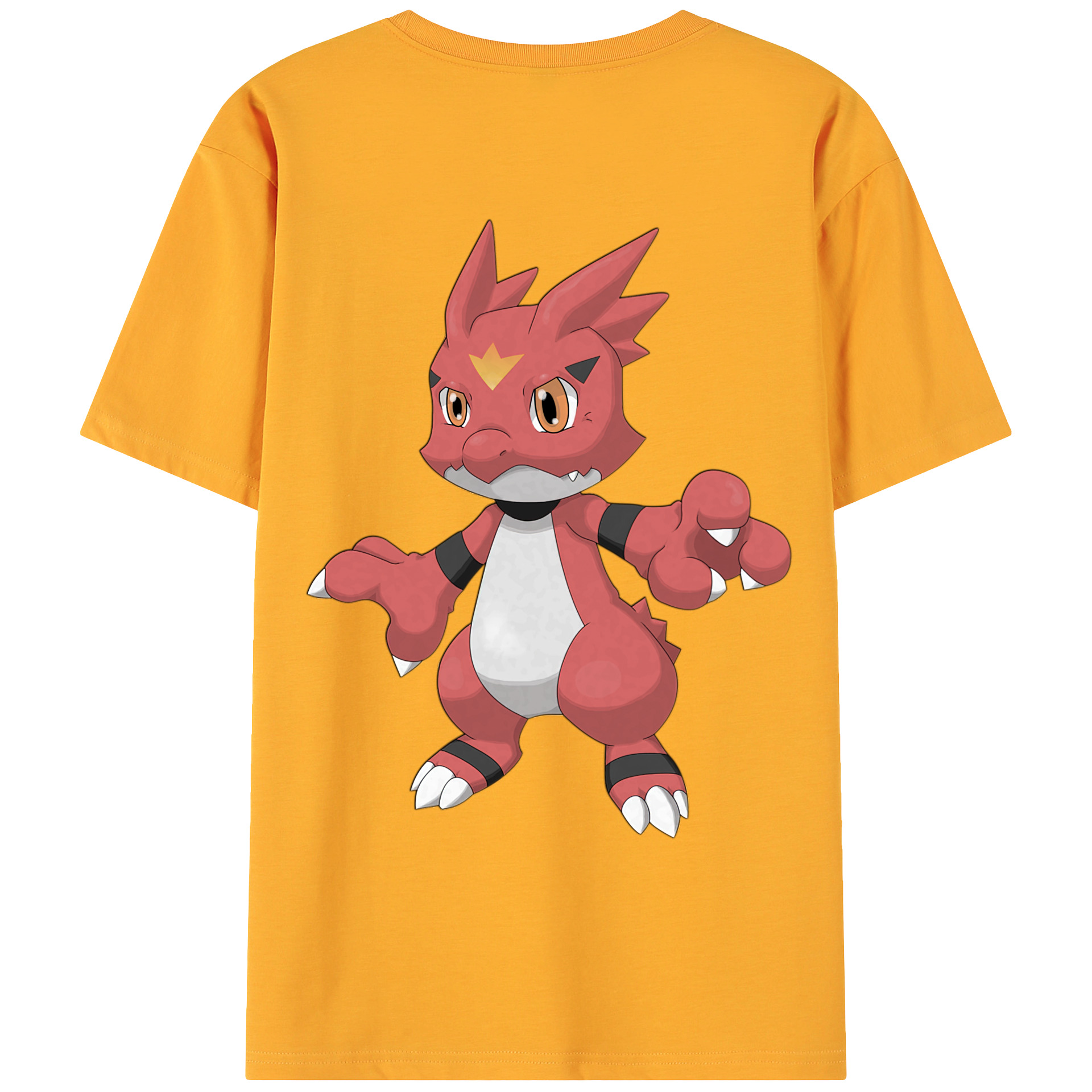 （画像用） Digimon デジタルモンスター/デジモン 綿100％ メンズ半袖Tシャツ（バックプリント） 通気性