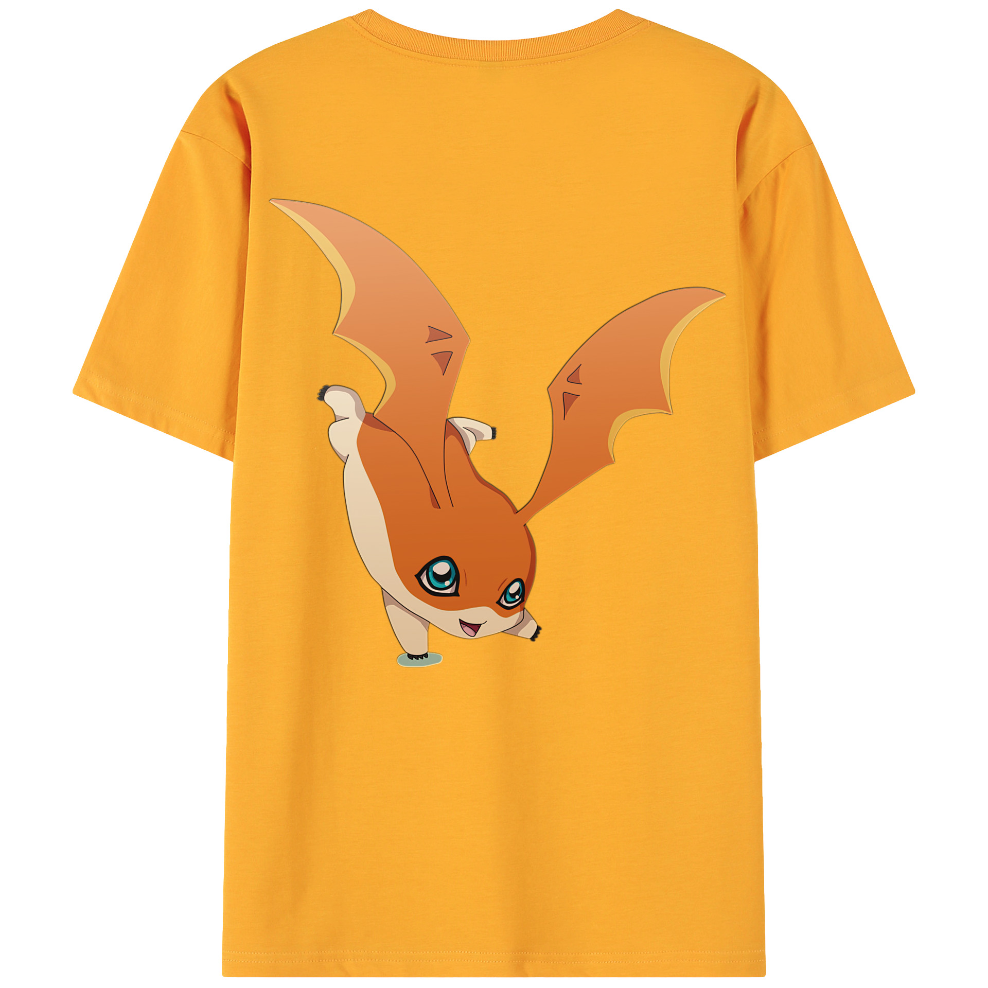 （画像用） Digimon デジタルモンスター/デジモン 綿100％ メンズ半袖Tシャツ（バックプリント） 通気性