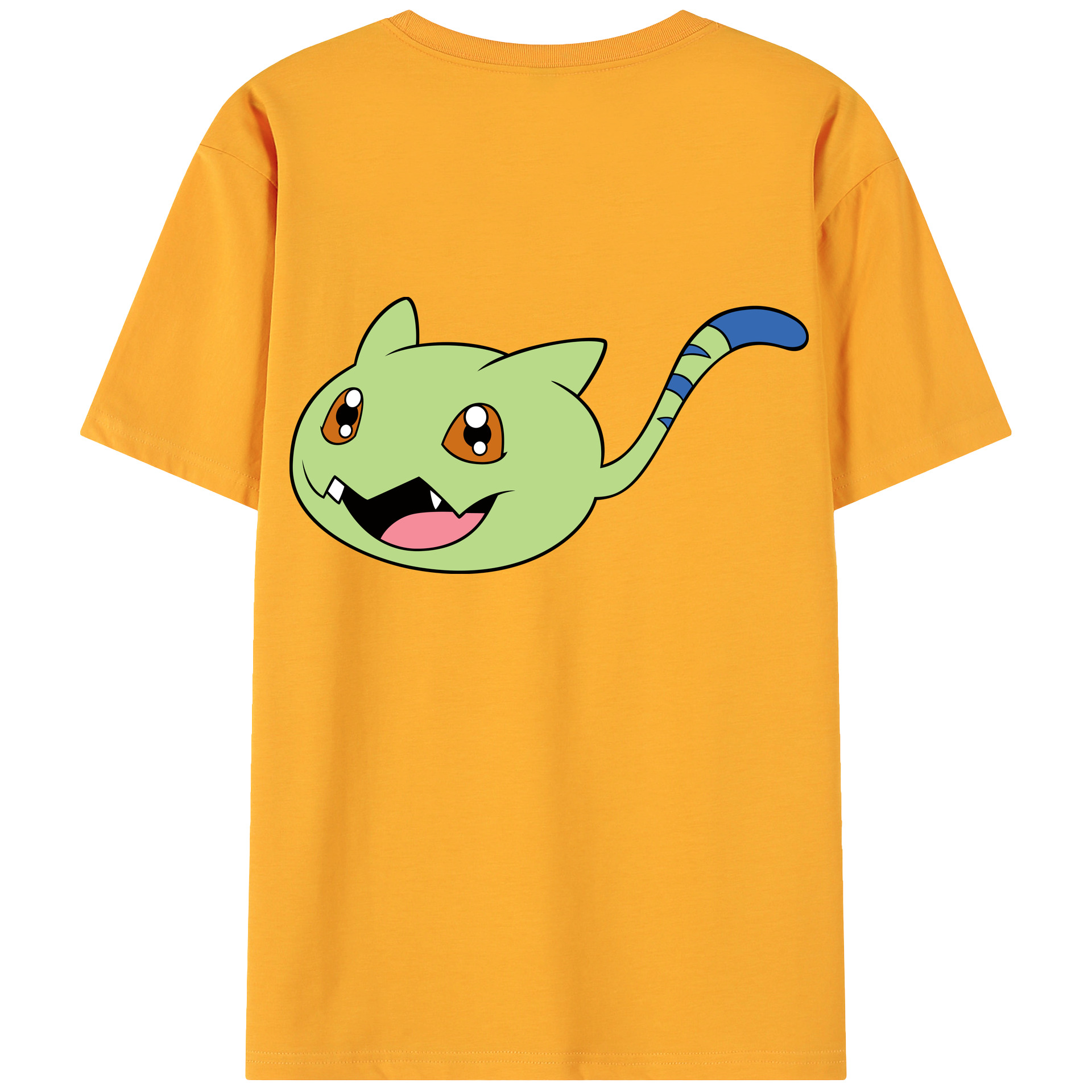 （画像用） Digimon デジタルモンスター/デジモン 綿100％ メンズ半袖Tシャツ（バックプリント） 通気性