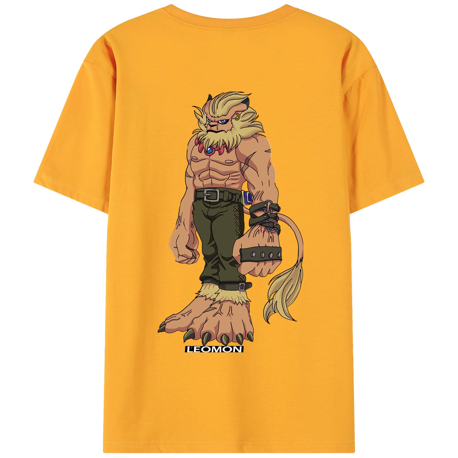 （画像用） Digimon デジタルモンスター/デジモン 綿100％ メンズ半袖Tシャツ（バックプリント） 通気性