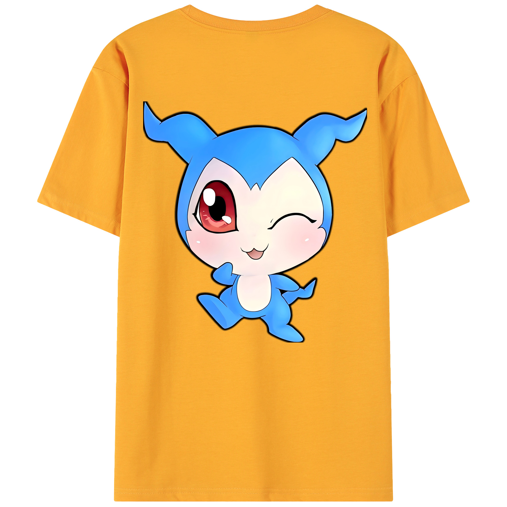 （画像用） Digimon デジタルモンスター/デジモン 綿100％ メンズ半袖Tシャツ（バックプリント） 通気性