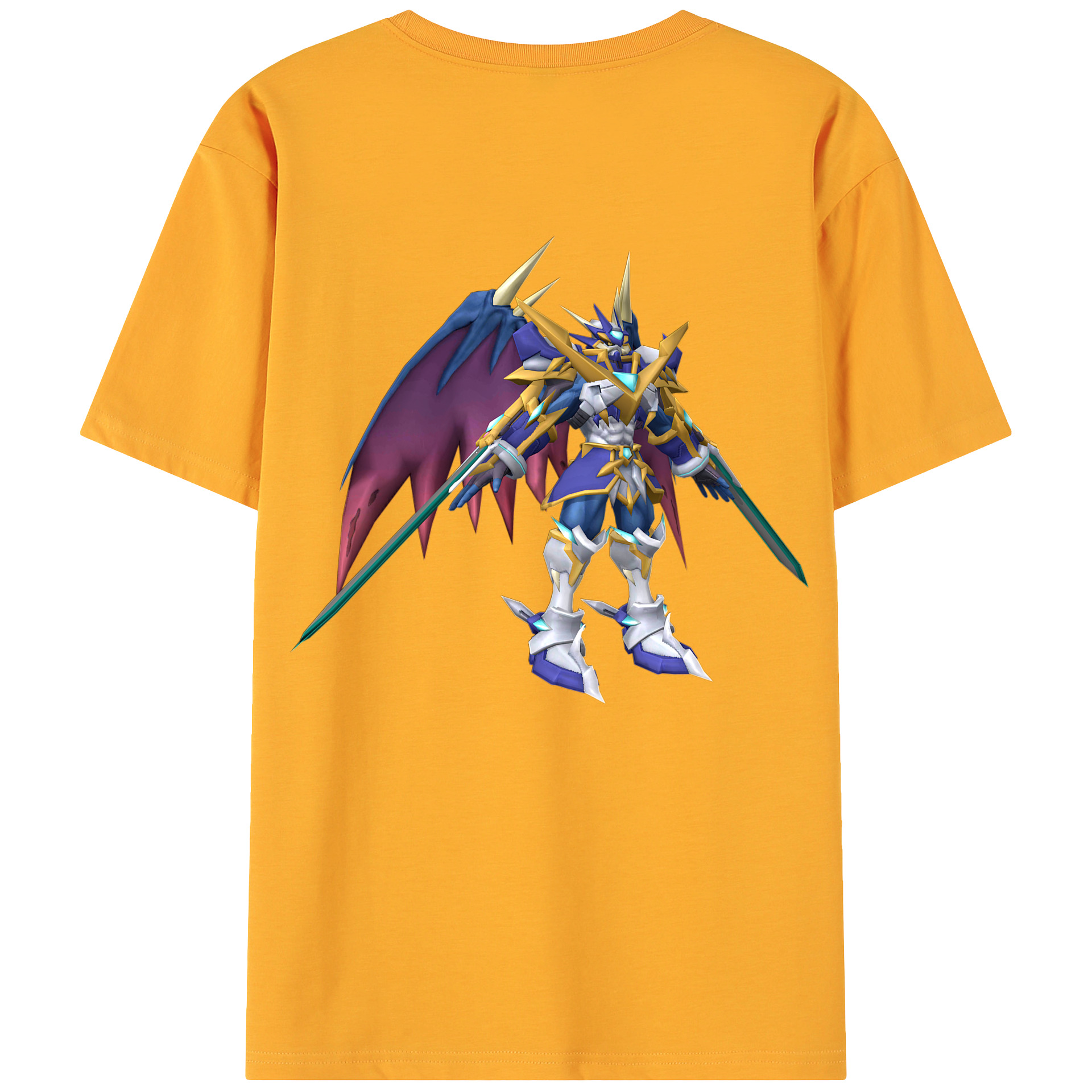 （画像用） Digimon デジタルモンスター/デジモン 綿100％ メンズ半袖Tシャツ（バックプリント） 通気性