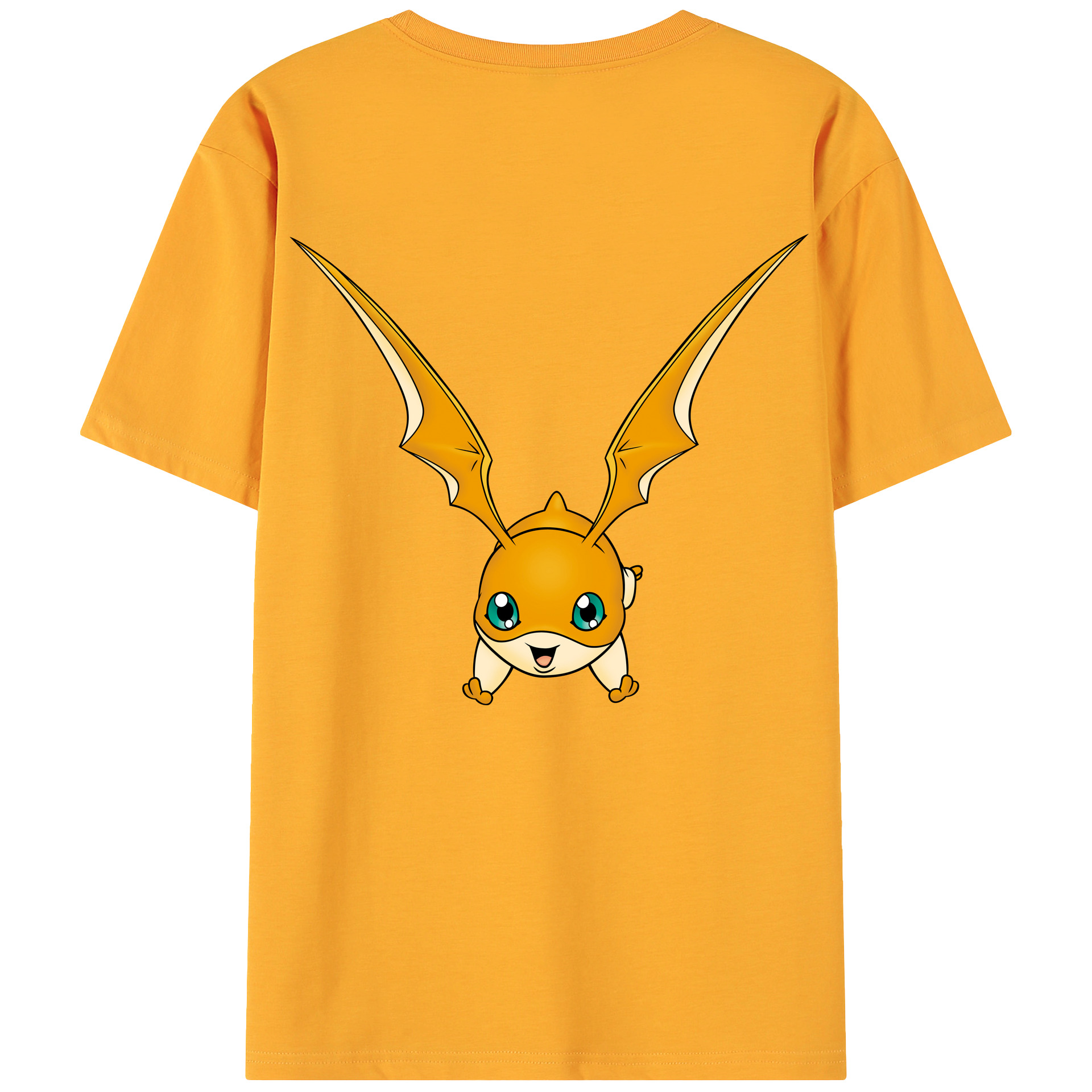 （画像用） Digimon デジタルモンスター/デジモン 綿100％ メンズ半袖Tシャツ（バックプリント） 通気性